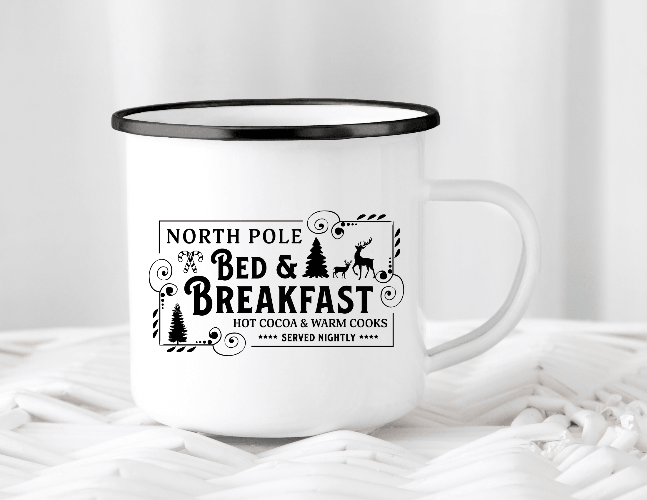 Emaille Tasse | Vintage Weihnachtsmotiv | North Pole - Roo's Gift Shop