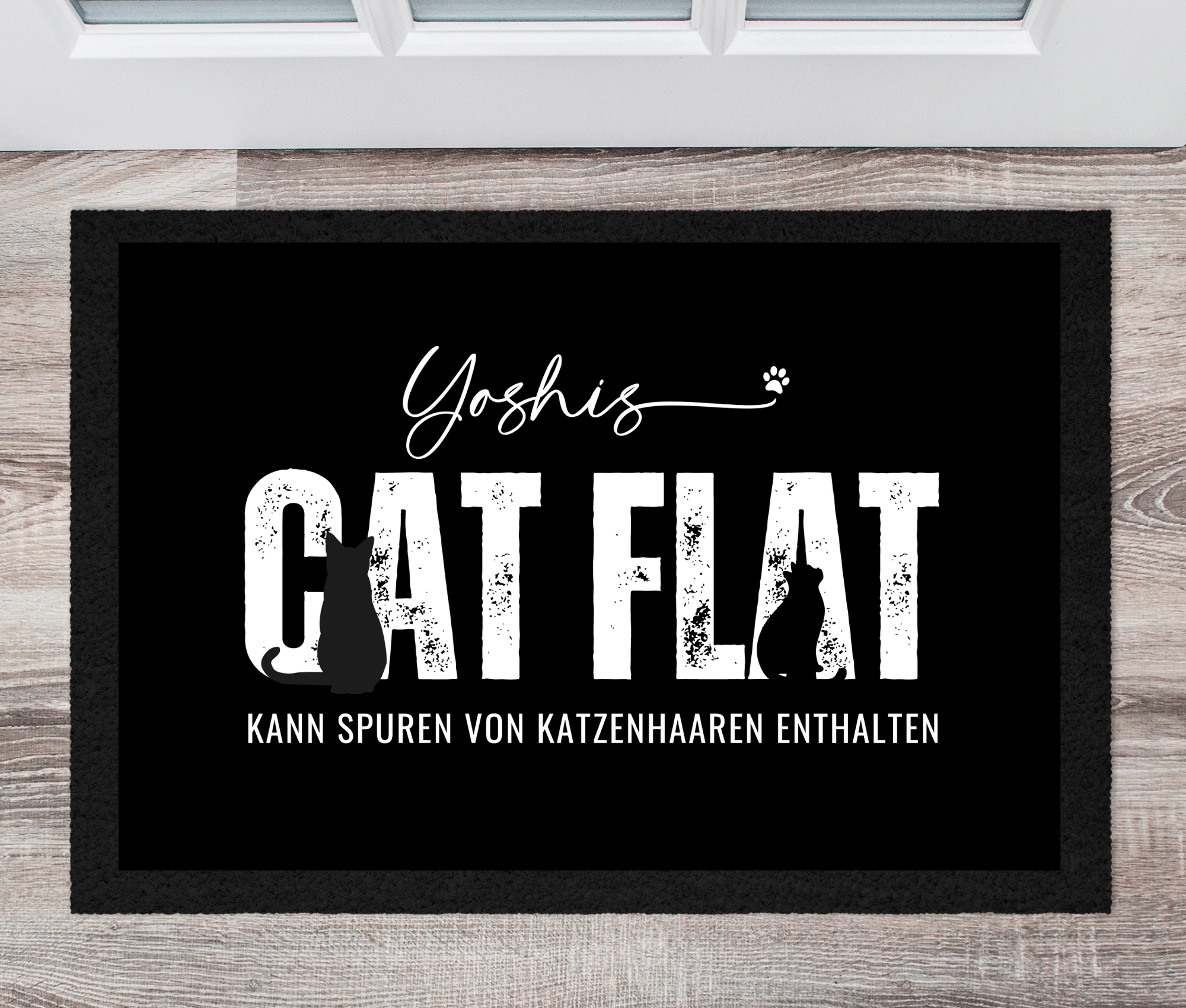 Fußmatte | Personalisiert Katzenliebhaber | Cat Flat - Roo's Gift Shop