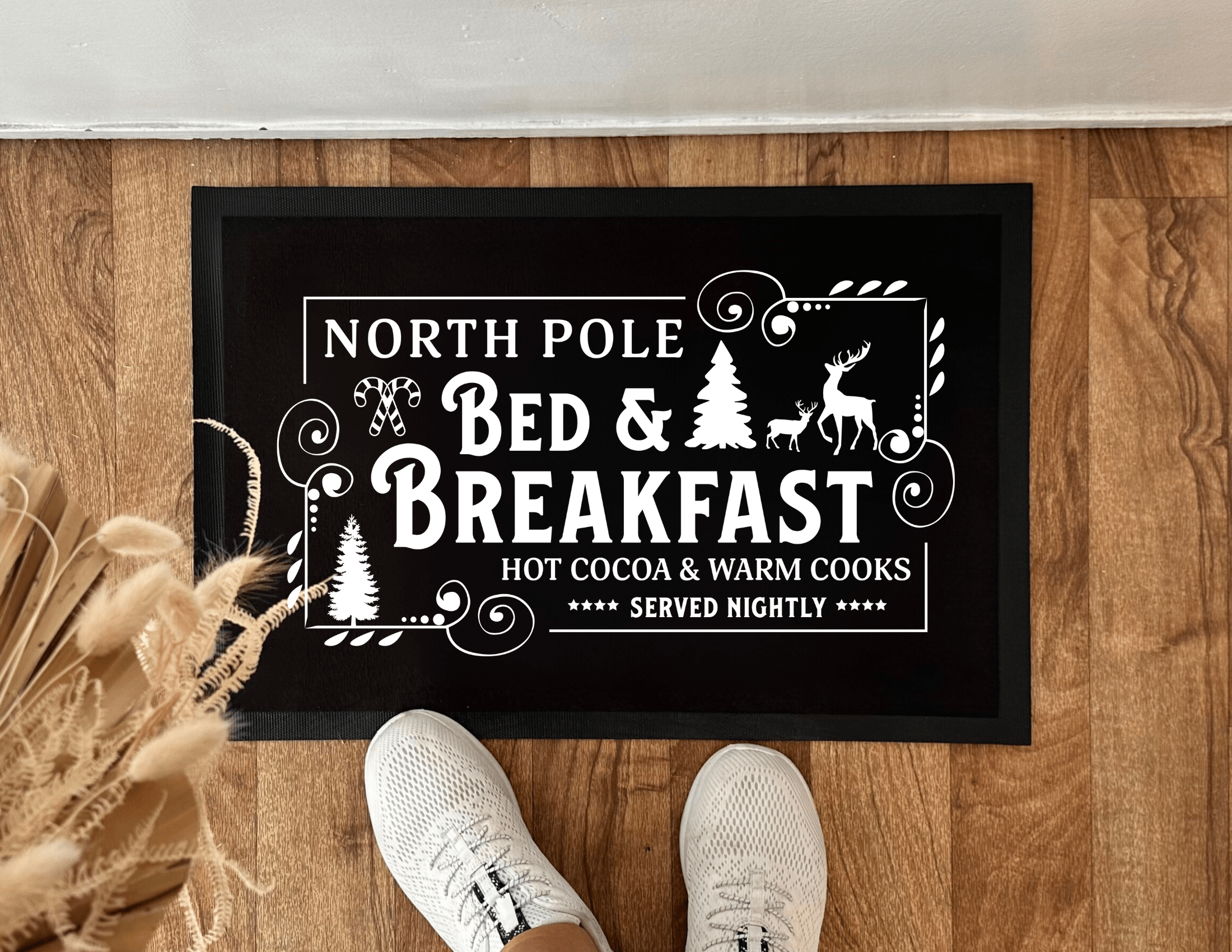 Fußmatte Weihnachten | Fußabtreter mit Vintage Weihnachtsmotiv - Roo's Gift Shop