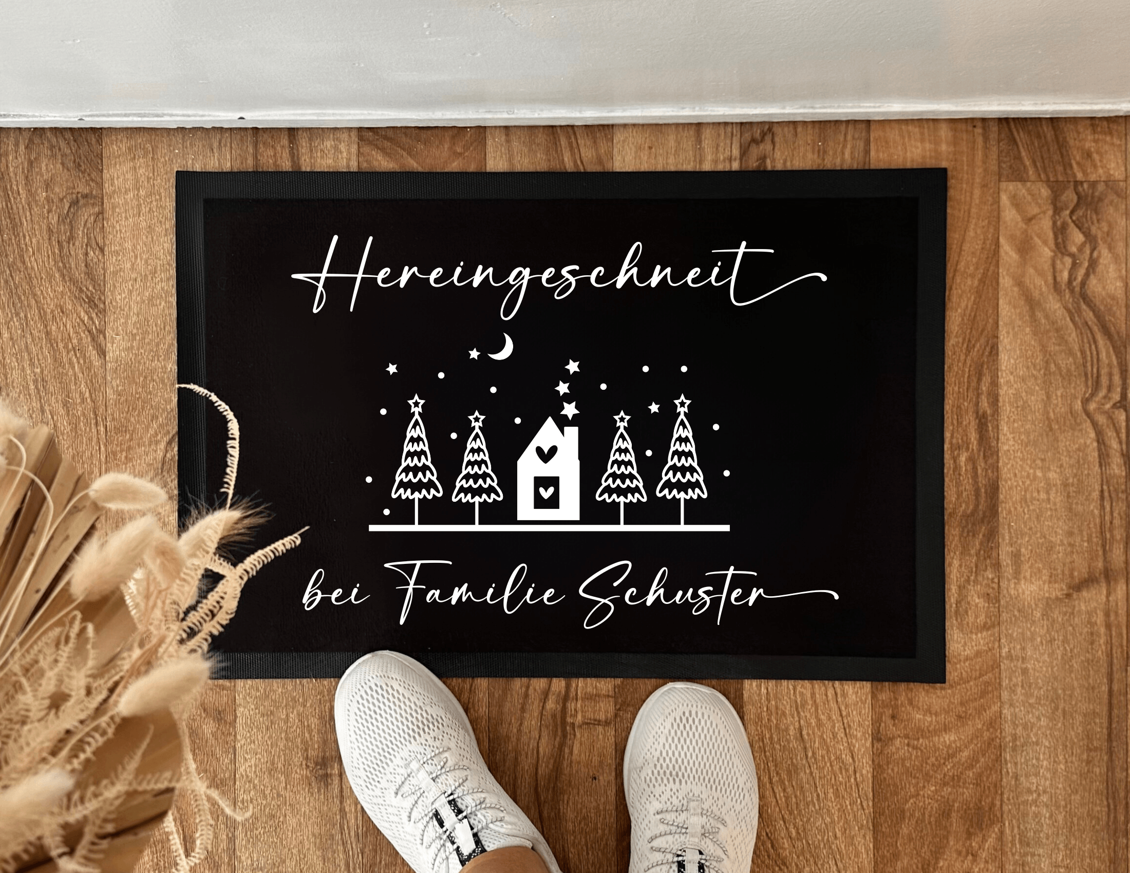 Fußmatte Weihnachten | Hereingeschneit | Personalisierbarer Fußabtreter - Roo's Gift Shop