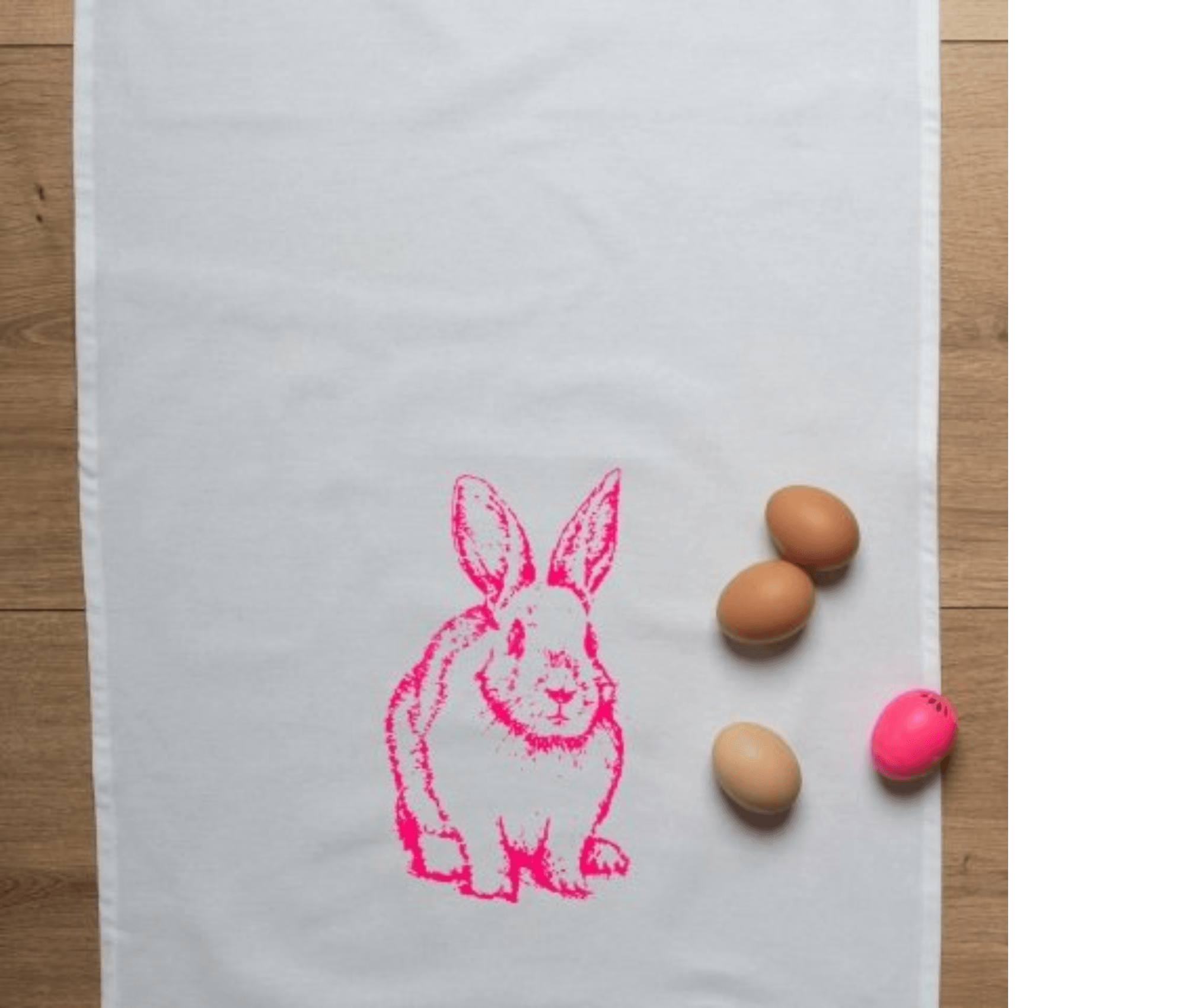 Geschirrtuch | Hase Ostern | neon pink Osterhase - Roo's Gift Shop