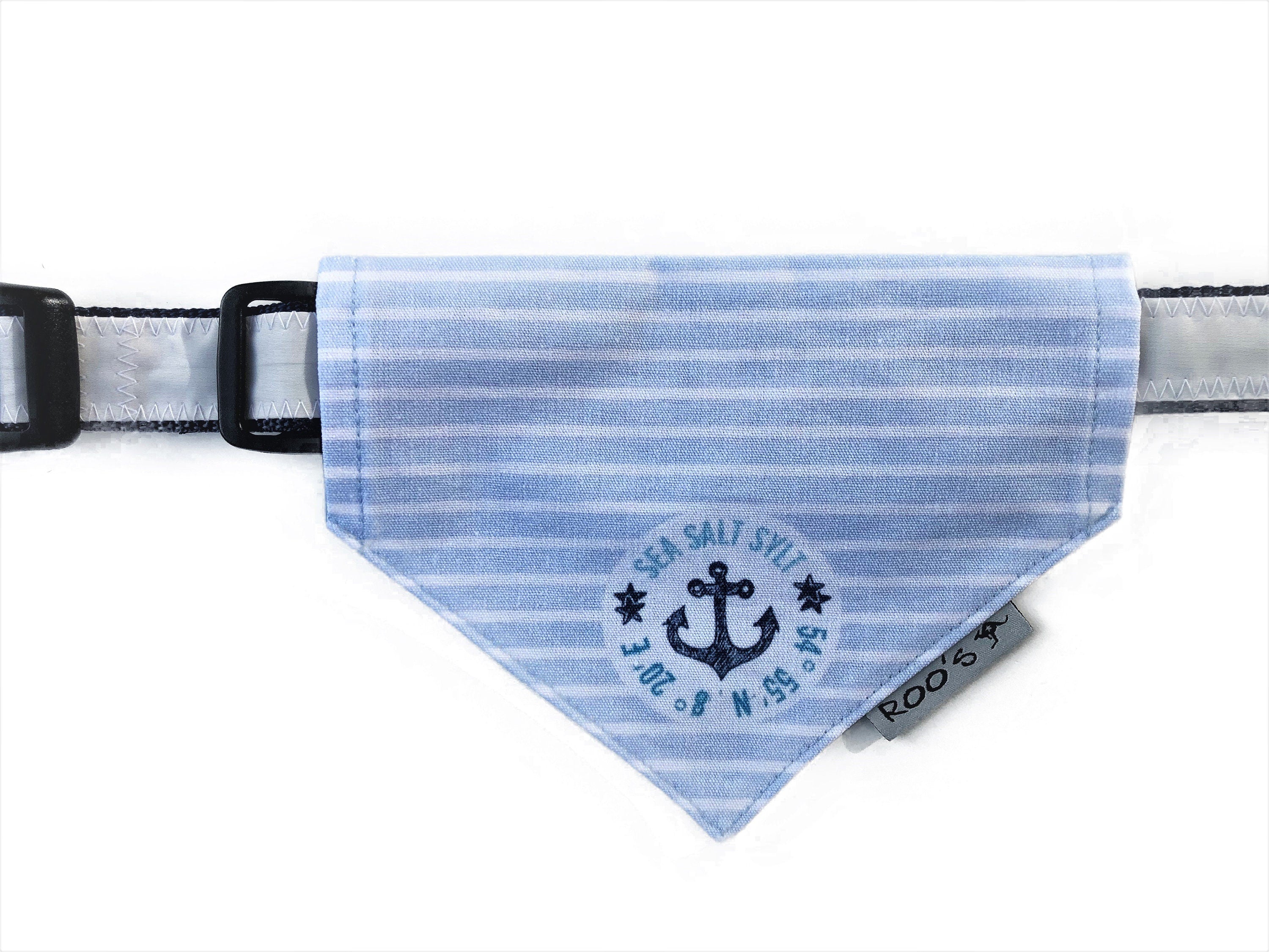 Maritimes Hundehalstuch "Sylt" | hellblau oder rosa | Hunde Bandana aus Baumwolle | wird am Halsband befestigt