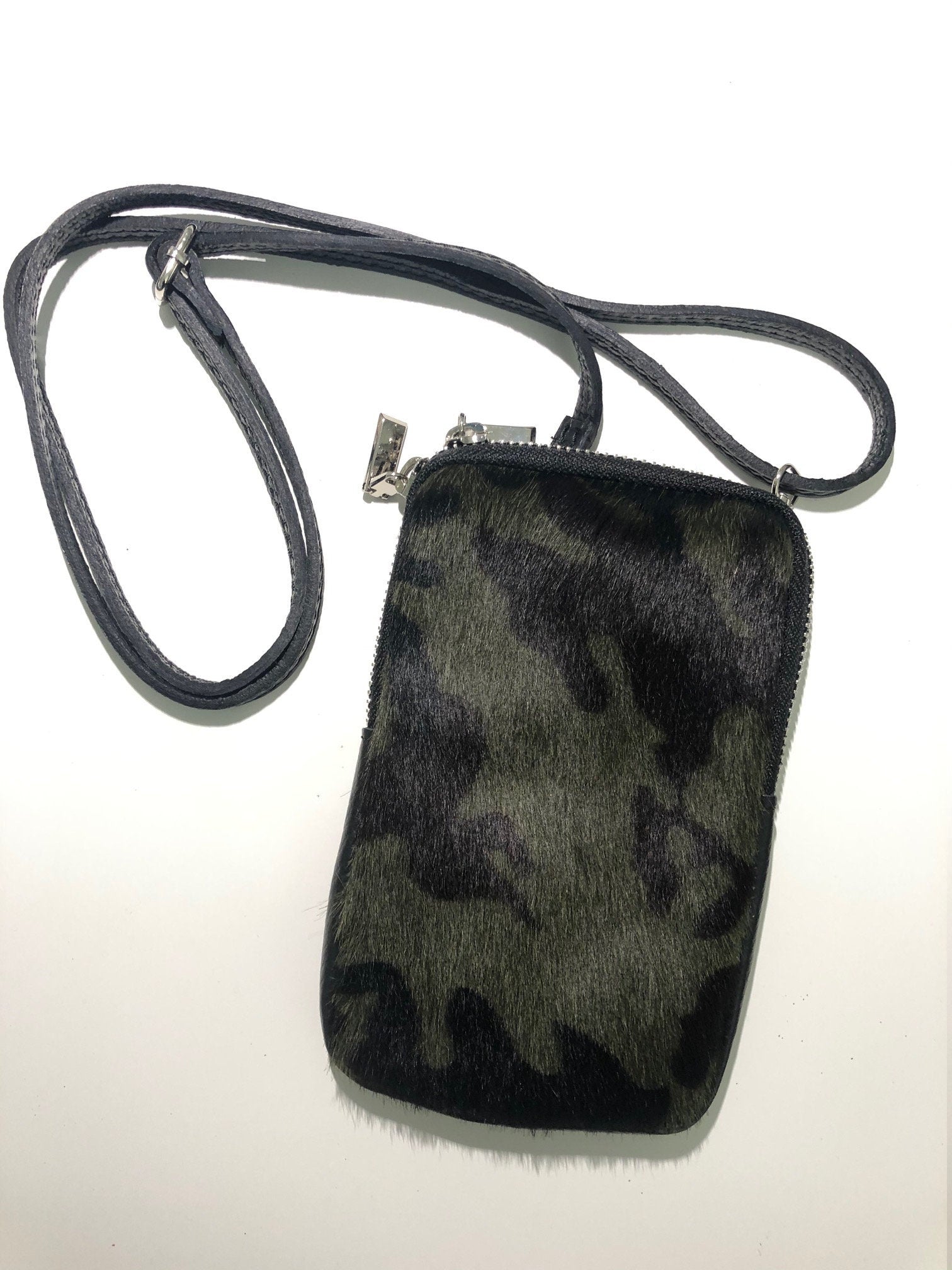 Tasche mit Fell Echt Leder | Handytasche | Animal Print