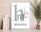 HOME | personalisiertes Poster | family | Geschenk Familie | individuell | Typo | Schrift | Familienposter | Bild zum Einzug