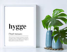 Design Poster | HYGGE | Definition | Digital Print | Typo Bild | gerahmter Kunstdruck | Duden Lautschrift | Gemütlichkeit | Happy | Rahmen