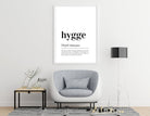 Design Poster | HYGGE | Definition | Digital Print | Typo Bild | gerahmter Kunstdruck | Duden Lautschrift | Gemütlichkeit | Happy | Rahmen