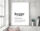 Design Poster | HYGGE | Definition | Digital Print | Typo Bild | gerahmter Kunstdruck | Duden Lautschrift | Gemütlichkeit | Happy | Rahmen