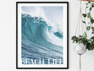 Beach Poster | Beach Life | Sommer | Welle | Meer | Surfbrett | Palmen | maritim | Surfer | Taucher | Bilder | Wand Deko