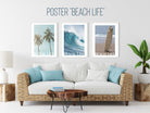 Beach Poster | Beach Life | Sommer | Welle | Meer | Surfbrett | Palmen | maritim | Surfer | Taucher | Bilder | Wand Deko