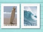 Beach Poster | Beach Life | Sommer | Welle | Meer | Surfbrett | Palmen | maritim | Surfer | Taucher | Bilder | Wand Deko