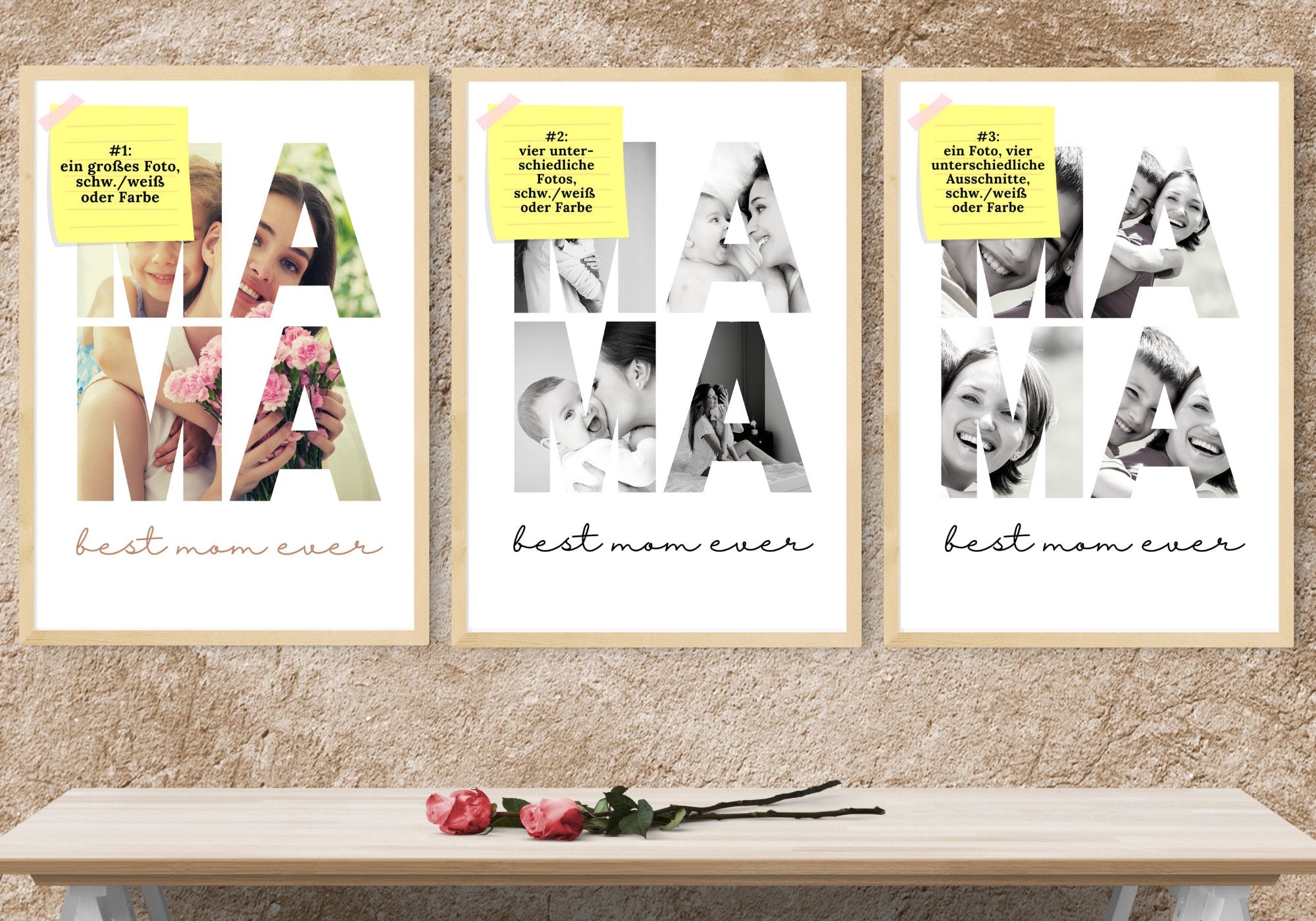 Bild Muttertag | Foto personalisiert | Geschenk für Deine Mama | Deine Fotos als hochwertiger digital Print