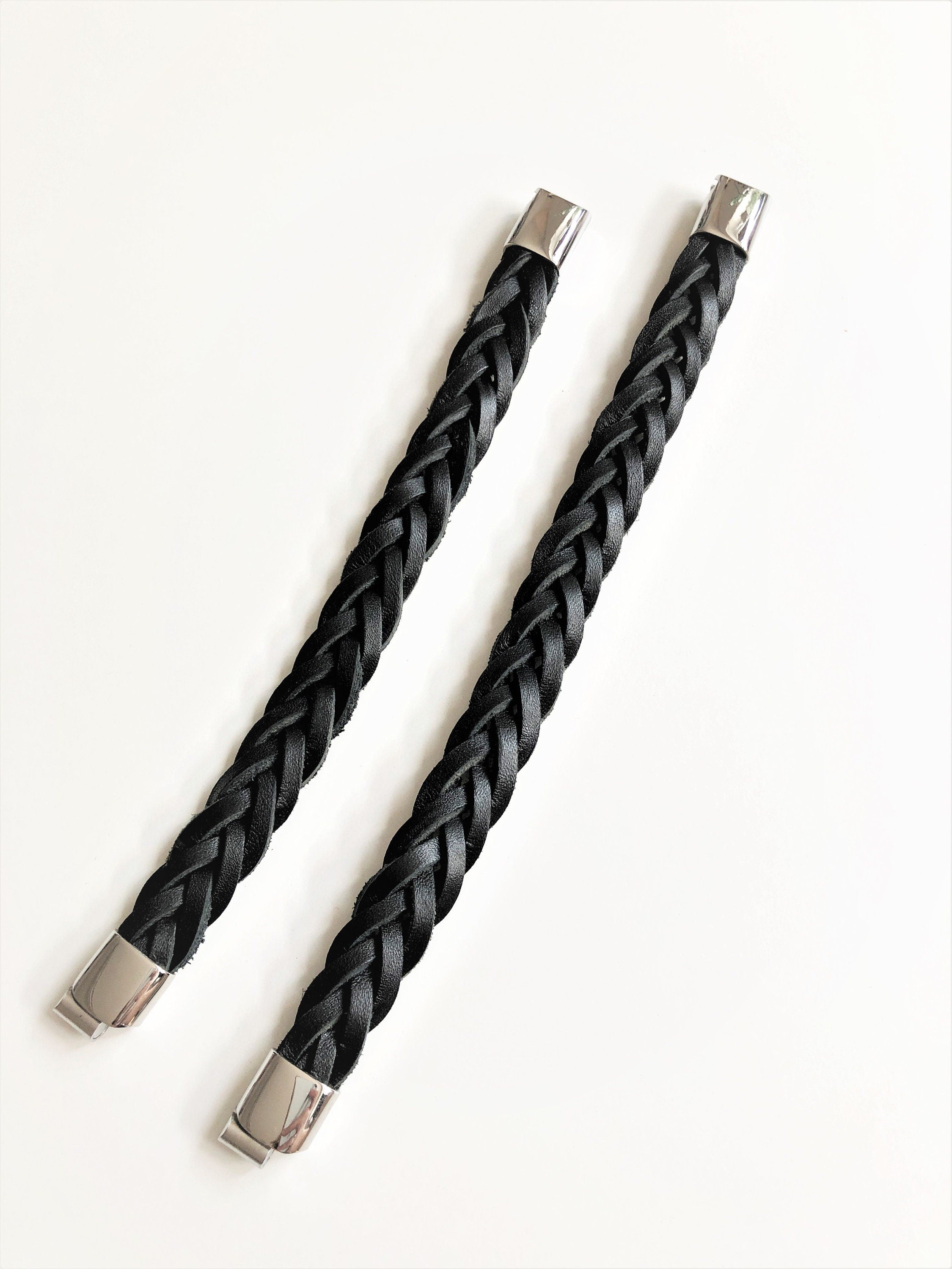 Armband | geflochtenes Lederarmband | schwarz