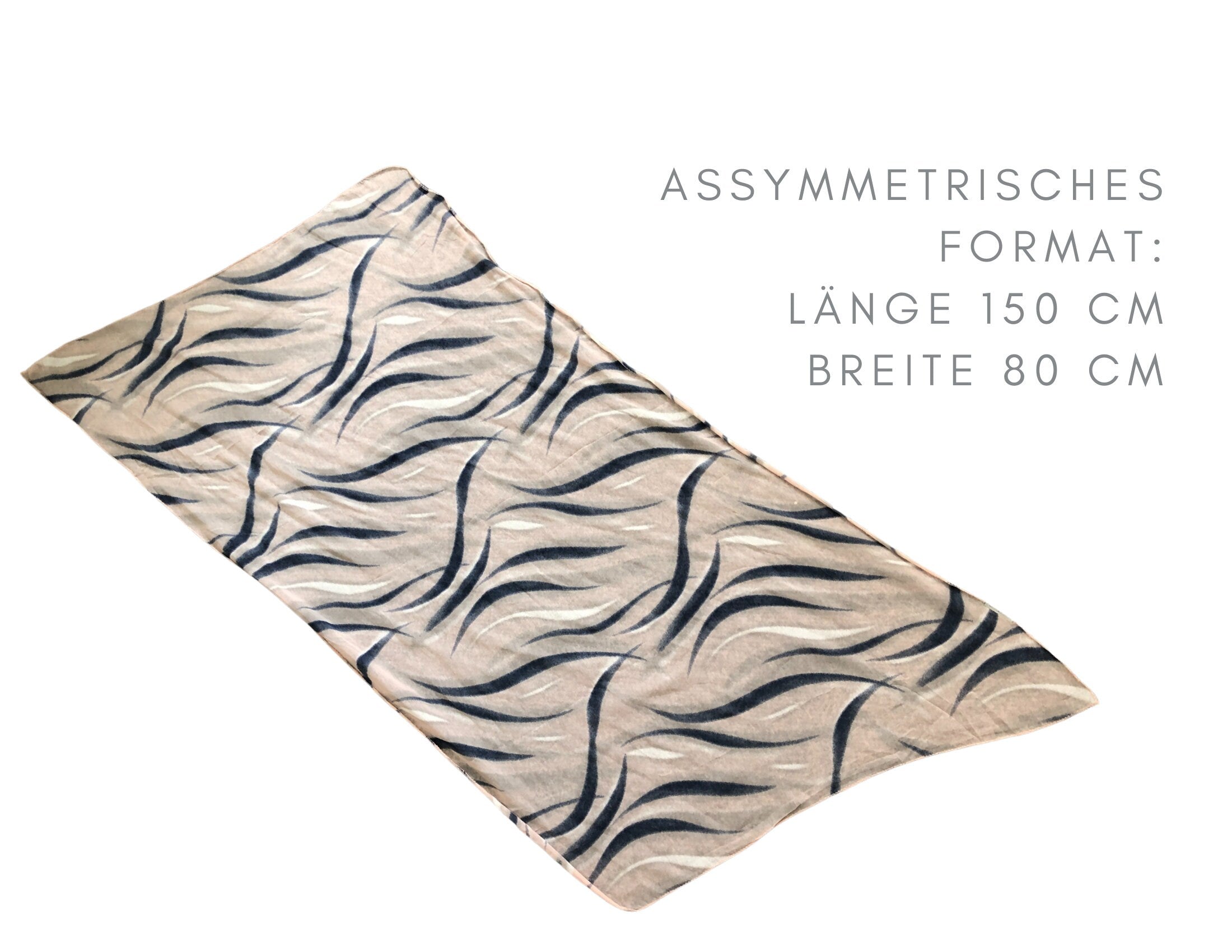 Tuch | Baumwolle mit Seide | dip dye Stil | verwaschene Streifen | blau türkis oder taupe mit blau | Batik Look