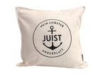 Personalisiertes Insel Kissen | Sylt, Amrum, Juist, Föhr, Langeoog, Norderney | Maritime Deko mit Wunschinsel | 50 x 50 cm Küsten Kissen