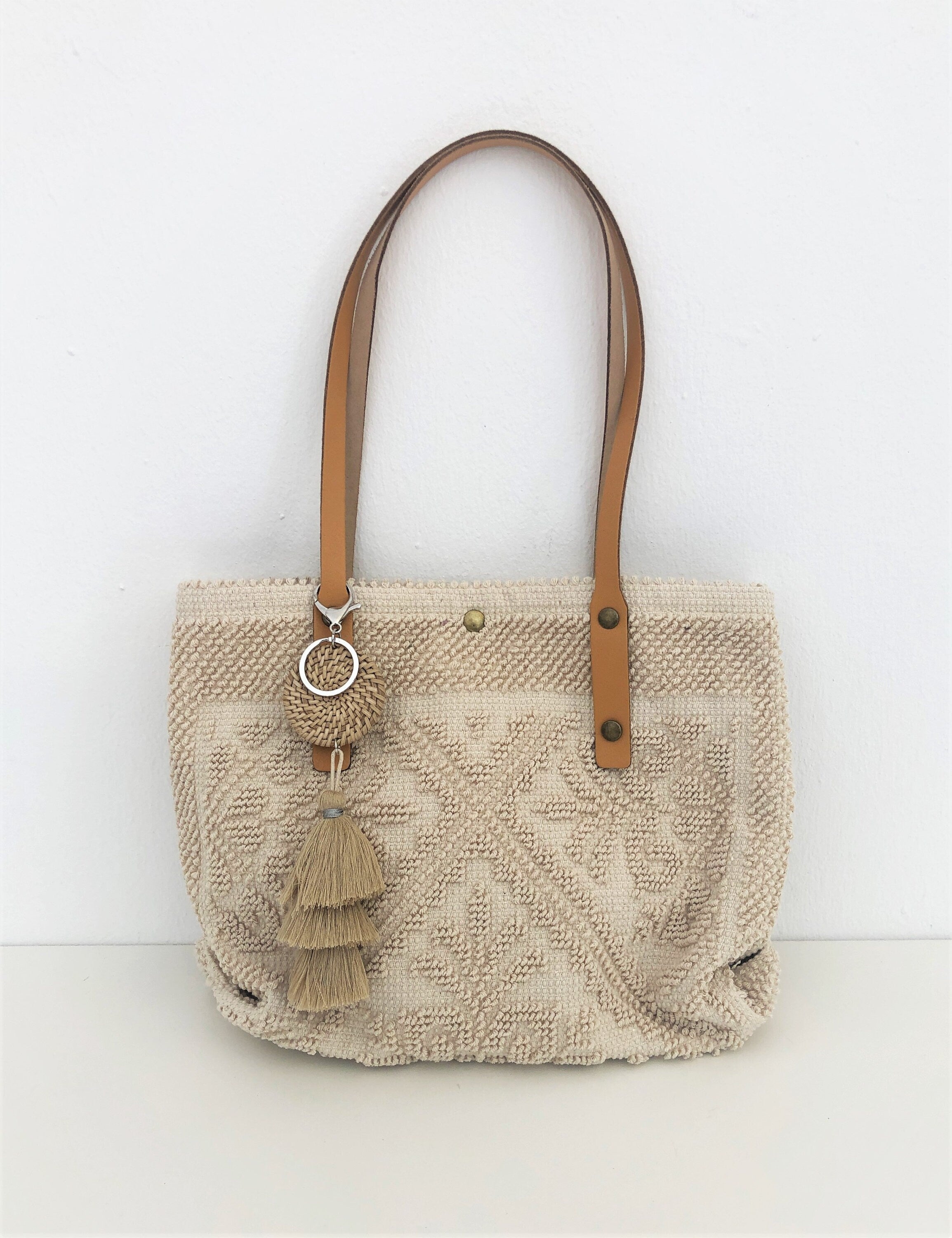 Tasche klein | Lederhenkel | beige