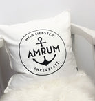 Personalisiertes Insel Kissen | Sylt, Amrum, Juist, Föhr, Langeoog, Norderney | Maritime Deko mit Wunschinsel | 50 x 50 cm Küsten Kissen