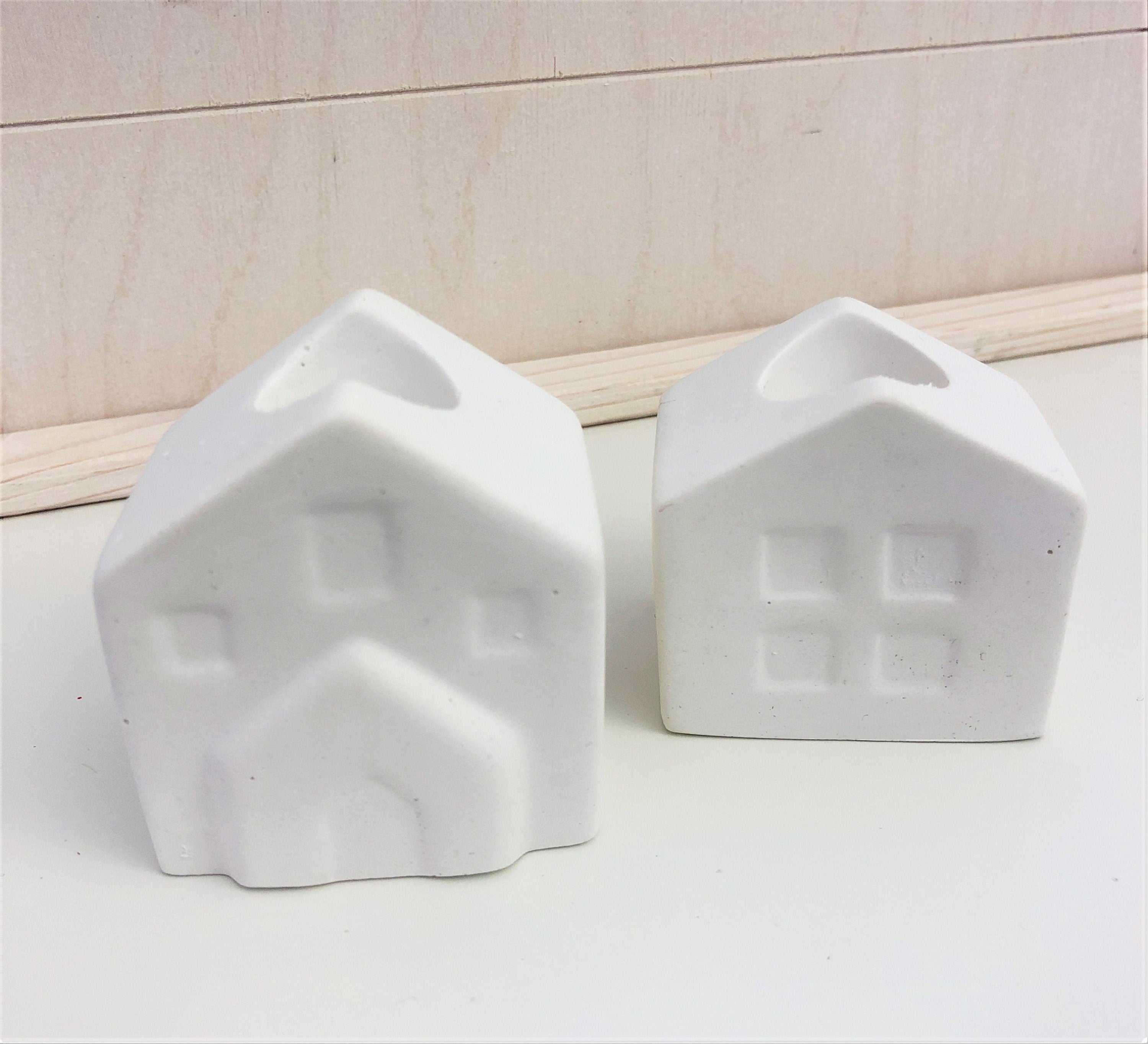 Kerzenständer | Häuschen | Kerzenhalter weißes kleines Haus | Skandi Deko | Ständer Halter