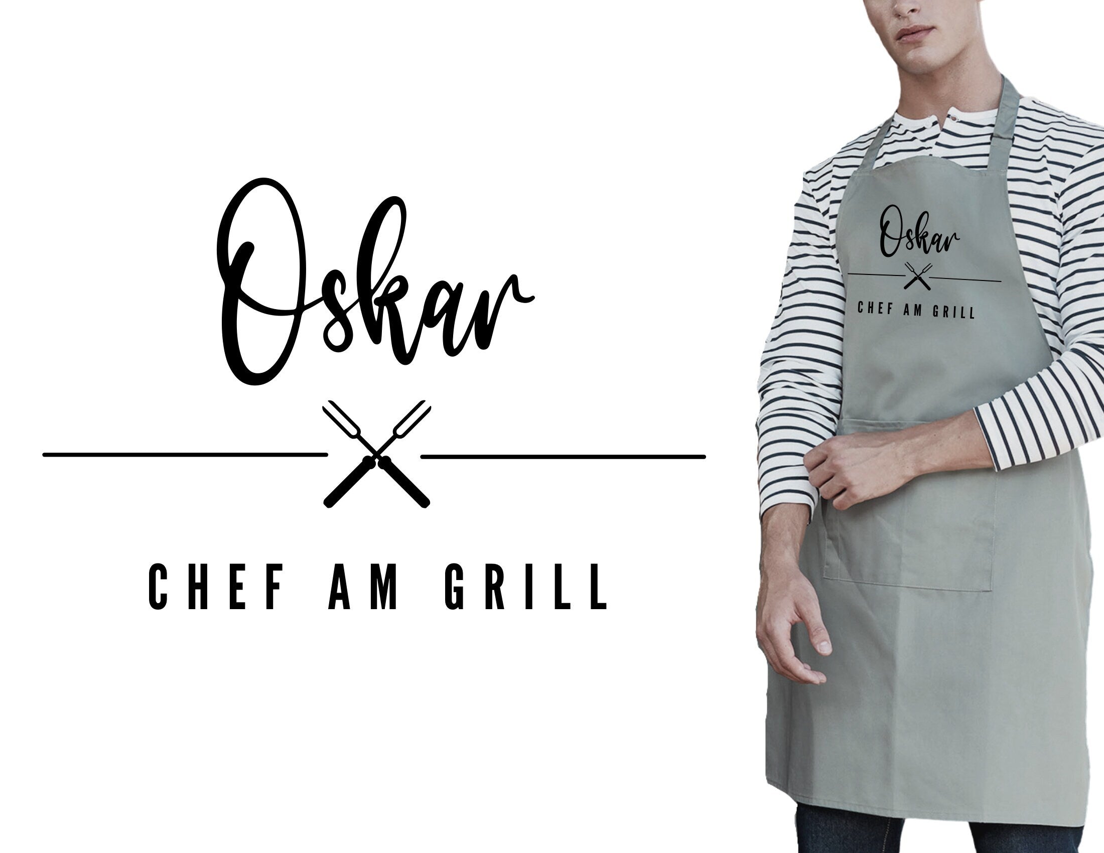 Schürze für ihn | Chef am Grill | BBQ | personalisiert