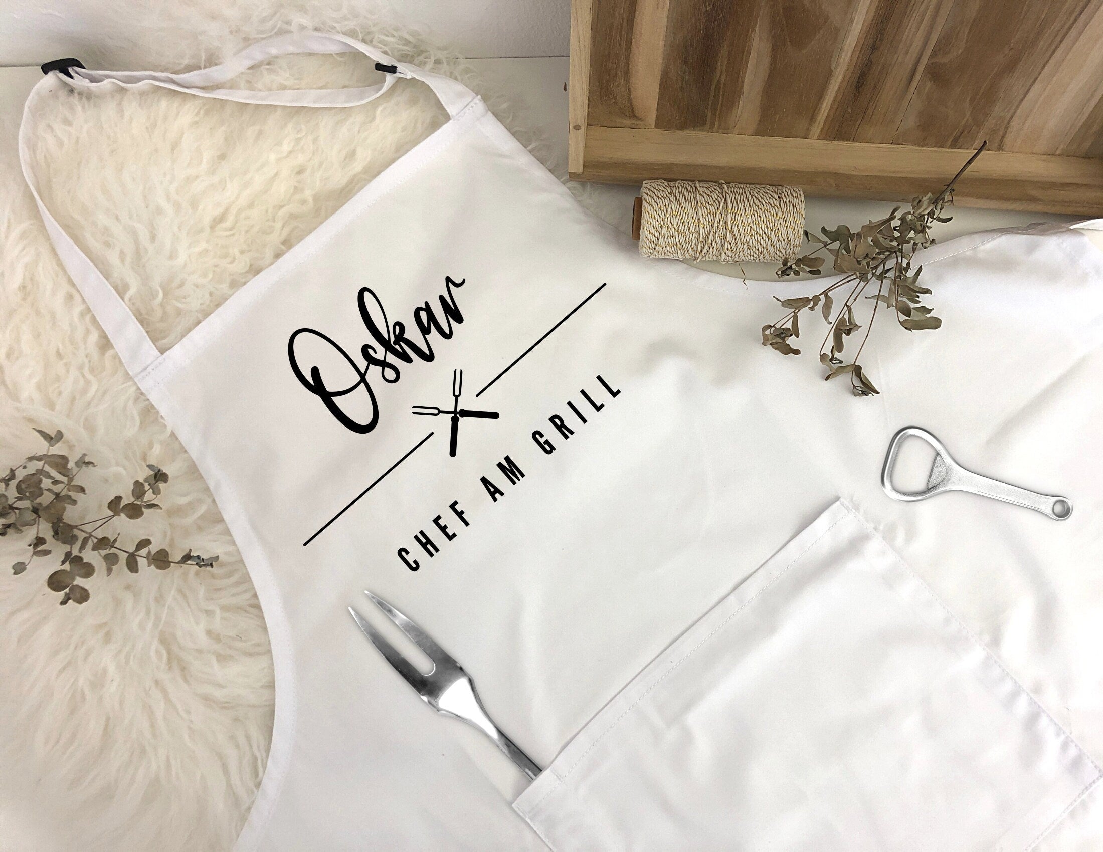 Schürze für ihn | Chef am Grill | BBQ | personalisiert