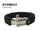 Paracord Armband | silberner Schäkel Verschluss | Survivor Stil | Outdoor | Männerarmband | schwarz