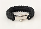 Paracord Armband | silberner Schäkel Verschluss | Survivor Stil | Outdoor | Männerarmband | schwarz