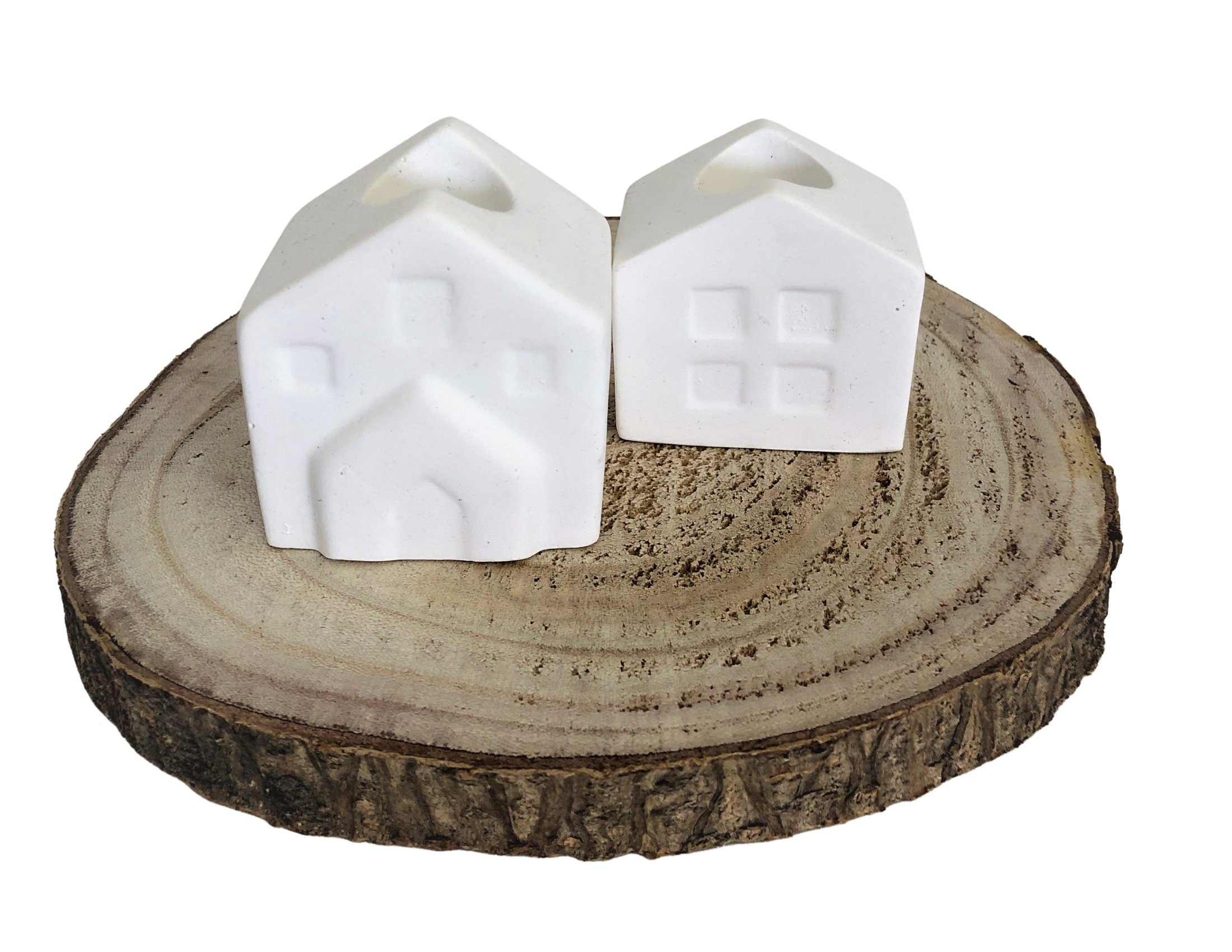 Kerzenständer | Häuschen | Kerzenhalter weißes kleines Haus | Skandi Deko | Ständer Halter