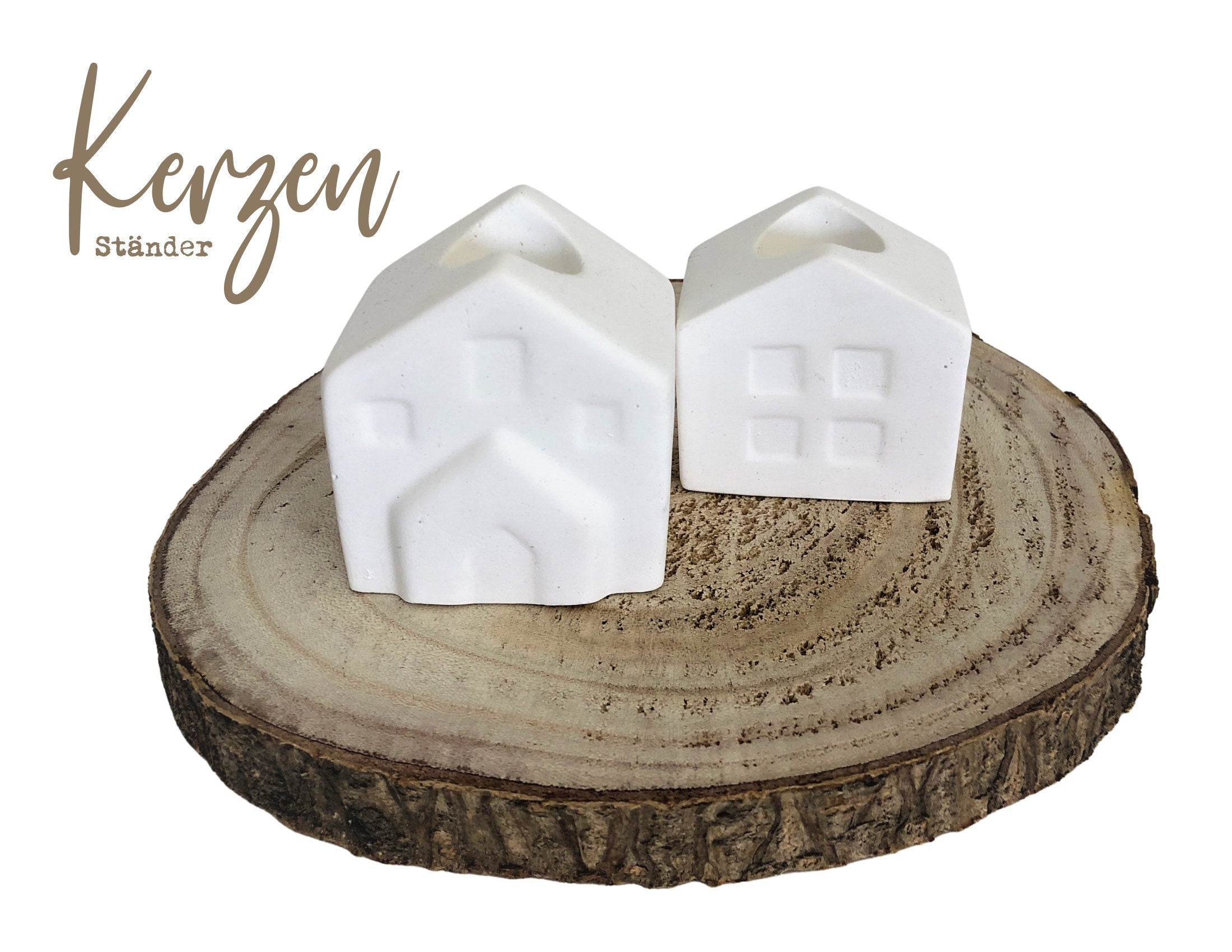 Kerzenständer | Häuschen | Kerzenhalter weißes kleines Haus | Skandi Deko | Ständer Halter