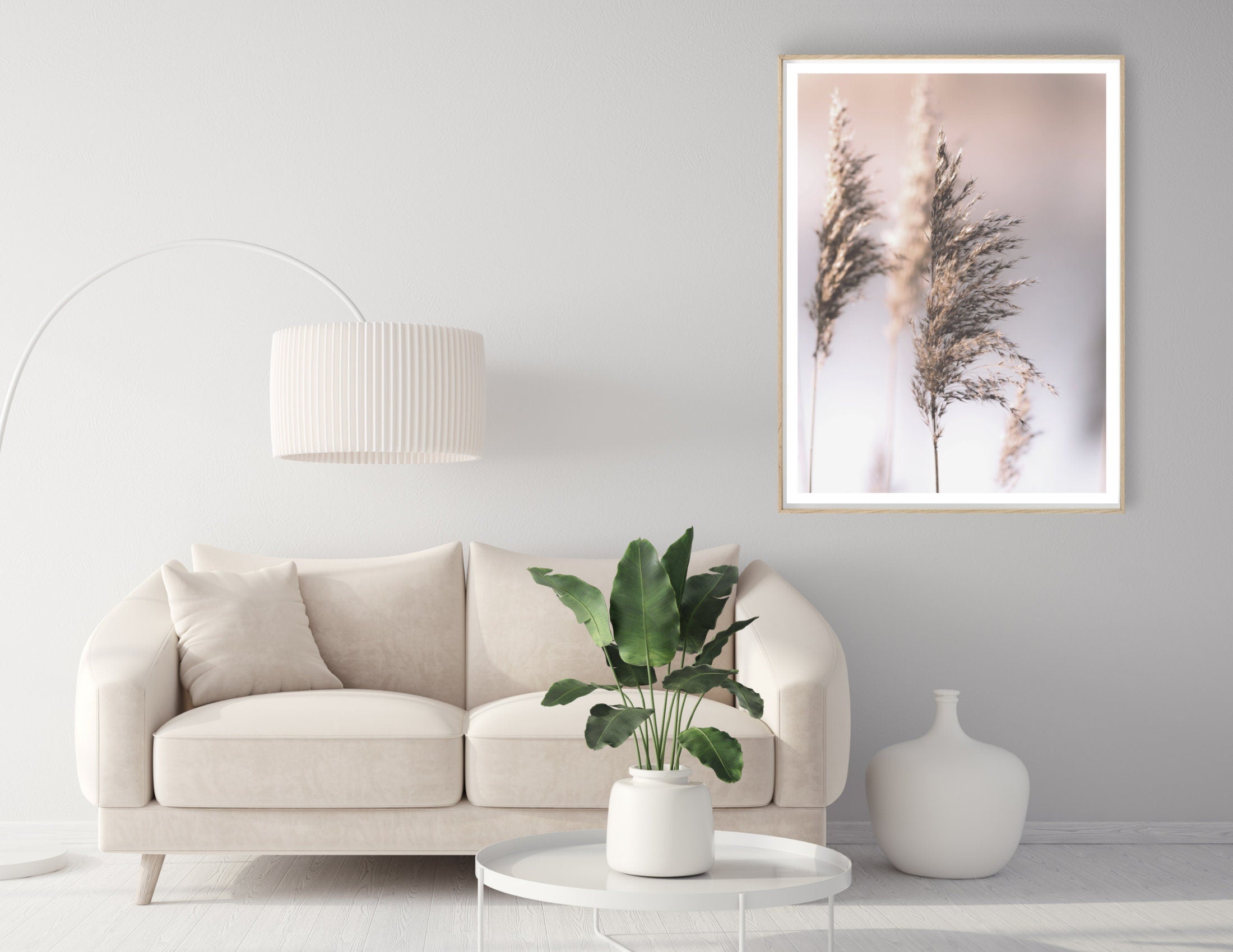 Poster | Blumen | natur | beige | Pampas Gräser Reed | zarte dezente Farben | Boho Naturposter