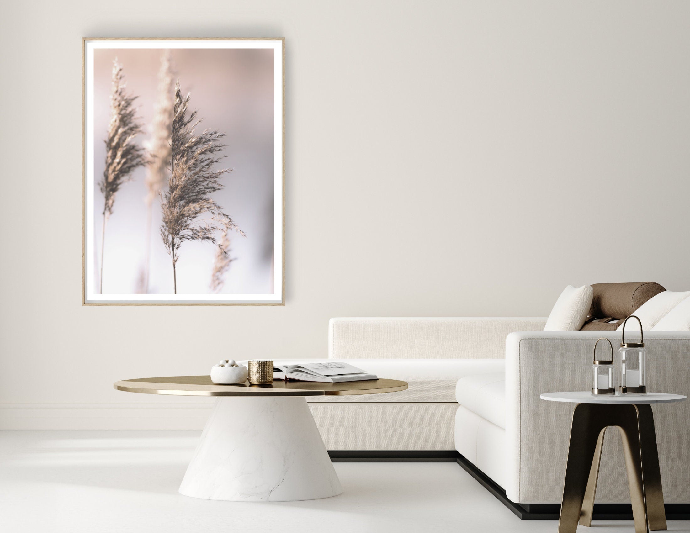 Poster | Blumen | natur | beige | Pampas Gräser Reed | zarte dezente Farben | Boho Naturposter