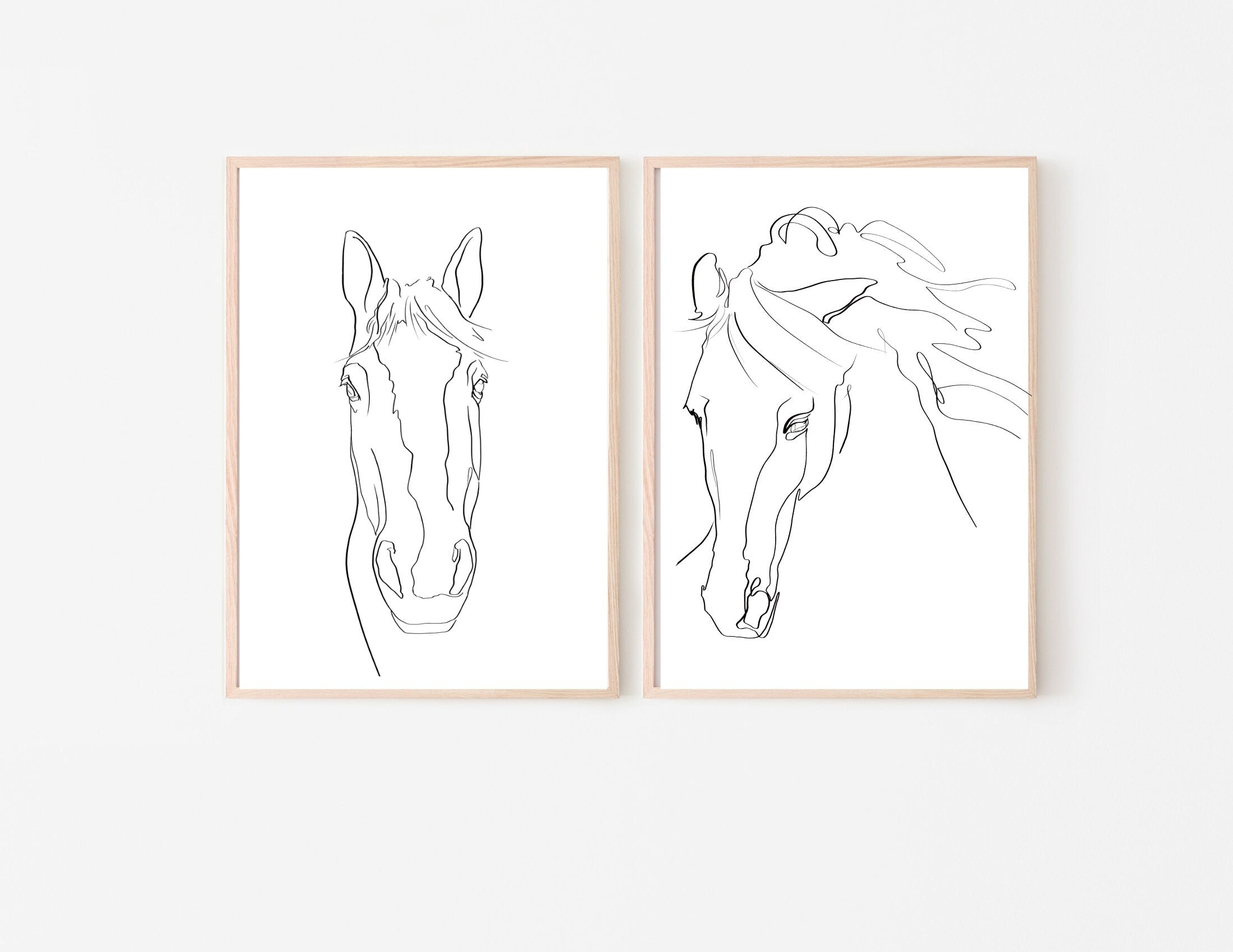 Hunde Portrait | One Line Art | Haustier Portrait | Benutzerdefiniert | Tierportrait Name | Auch als Gutschein