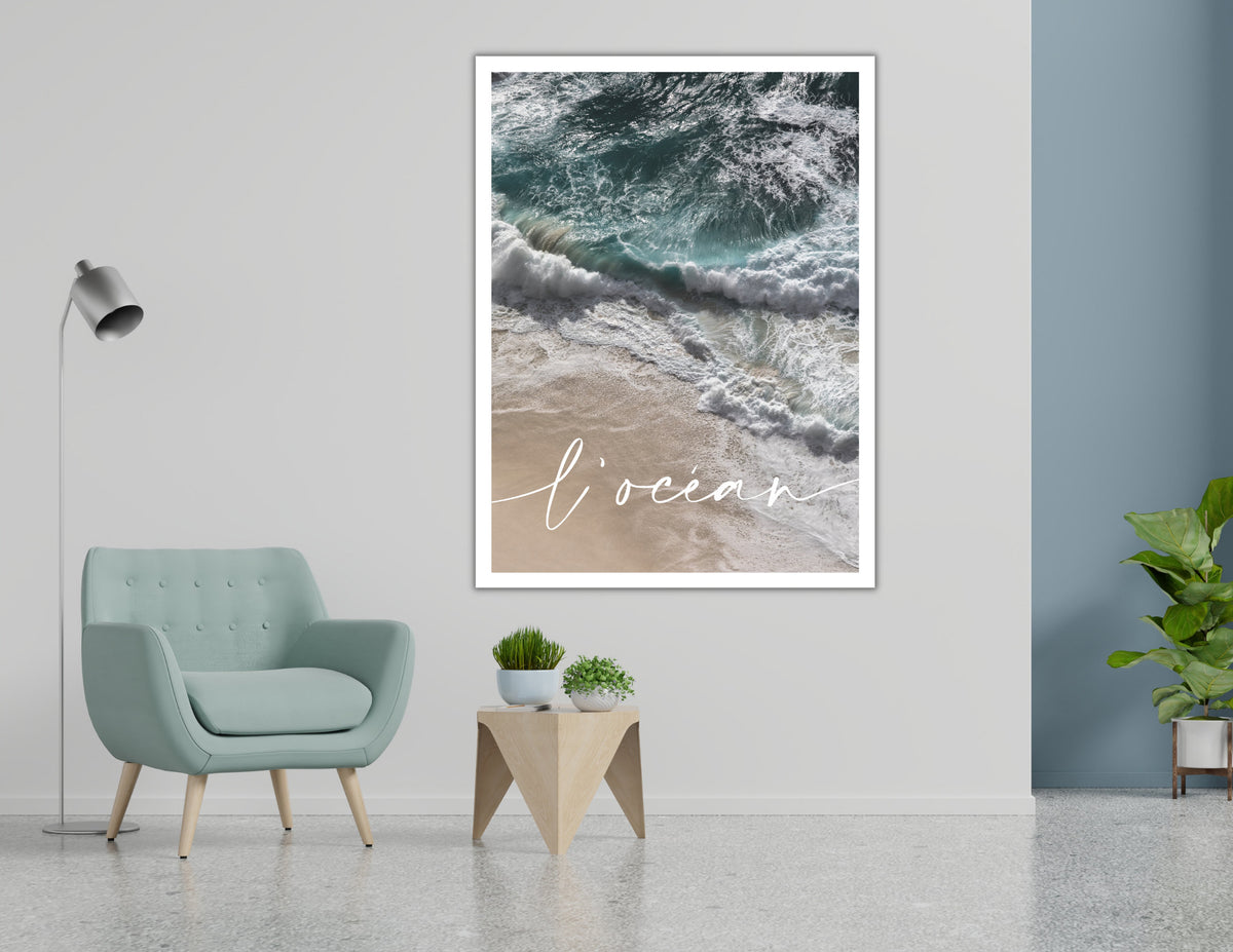 L' océan | Poster vom Meer | Beach | maritim | Bilder Serie | Wand Deko | Meeresposter | Ozean Brandung Strand