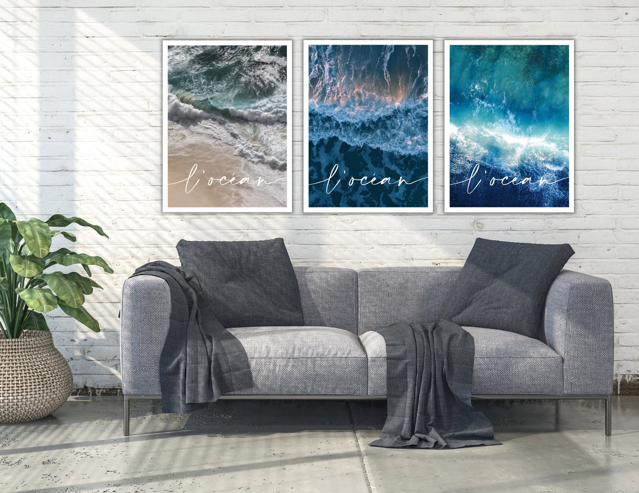 L' océan | Poster vom Meer | Beach | maritim | Bilder Serie | Wand Deko | Meeresposter | Ozean | Brandung | Welle | von oben