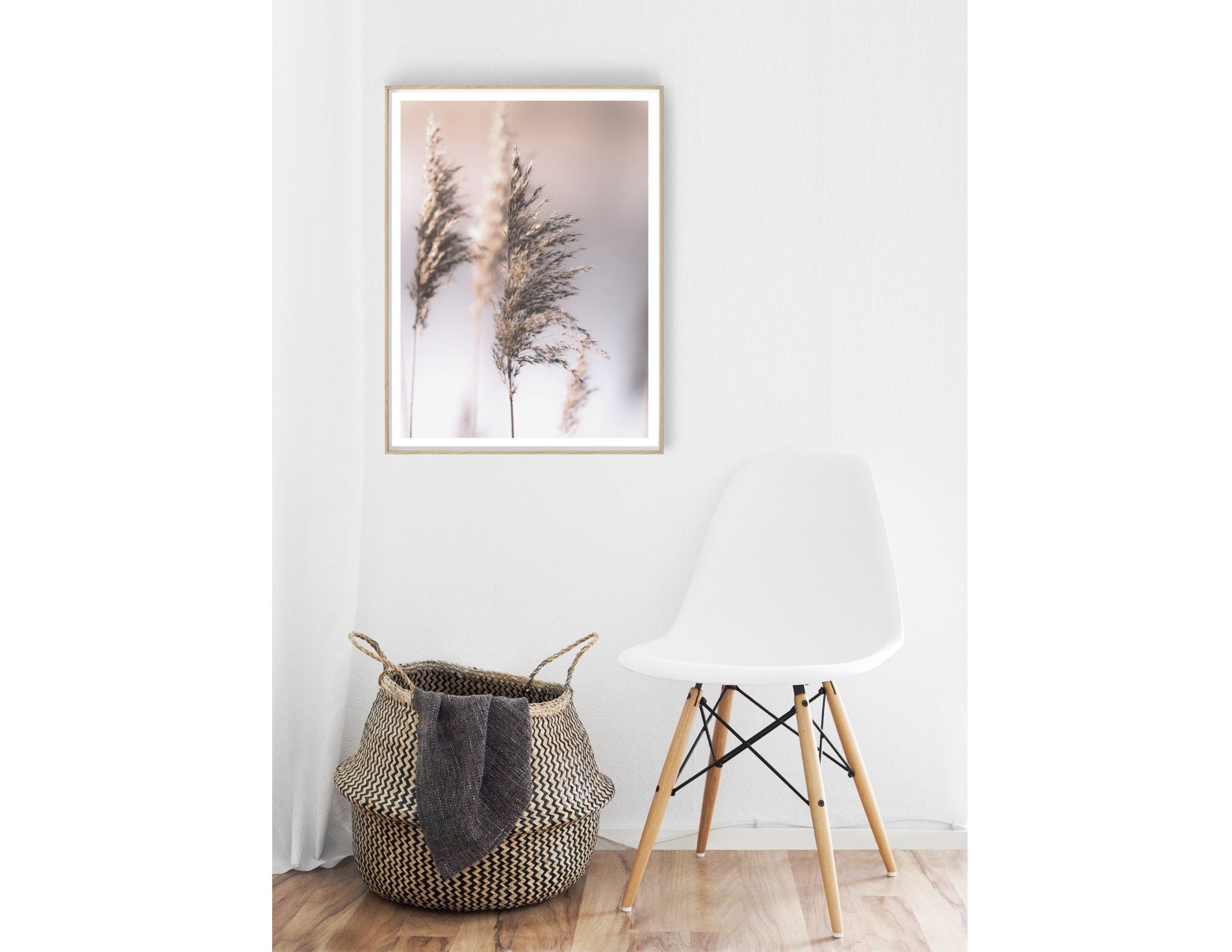 Poster | Blumen | natur | beige | Pampas Gräser Reed | zarte dezente Farben | Boho Naturposter