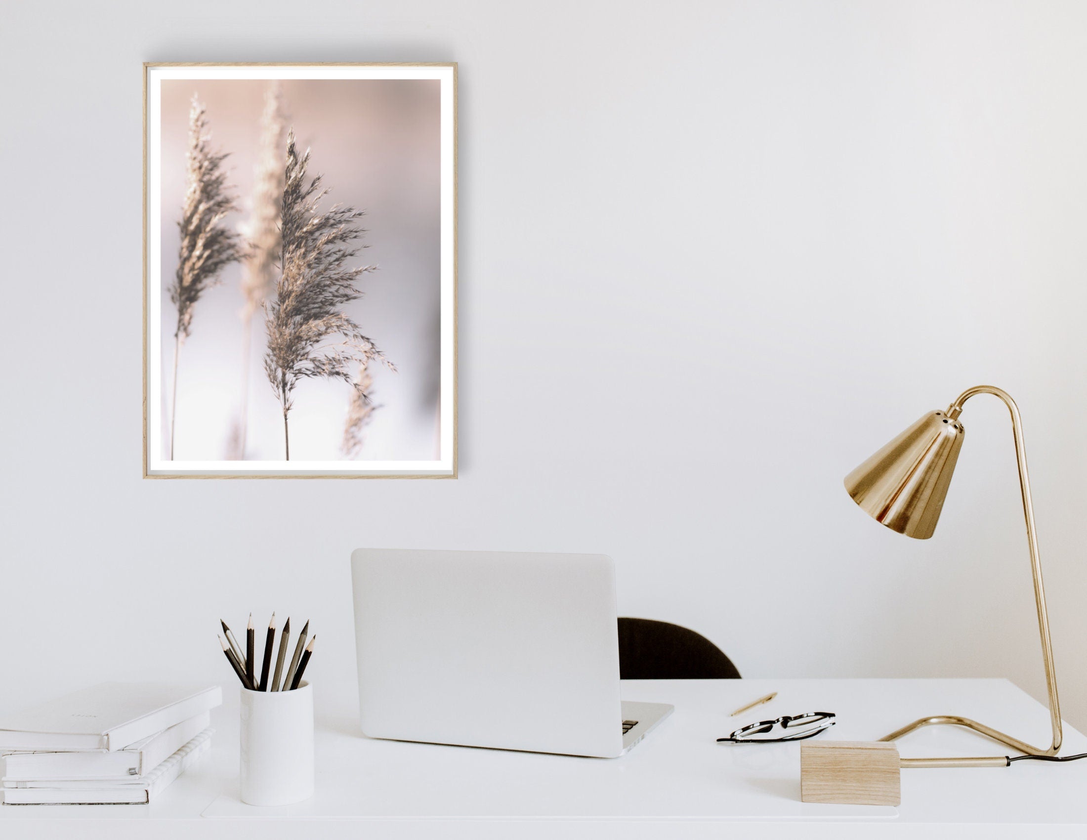 Poster | Blumen | natur | beige | Pampas Gräser Reed | zarte dezente Farben | Boho Naturposter