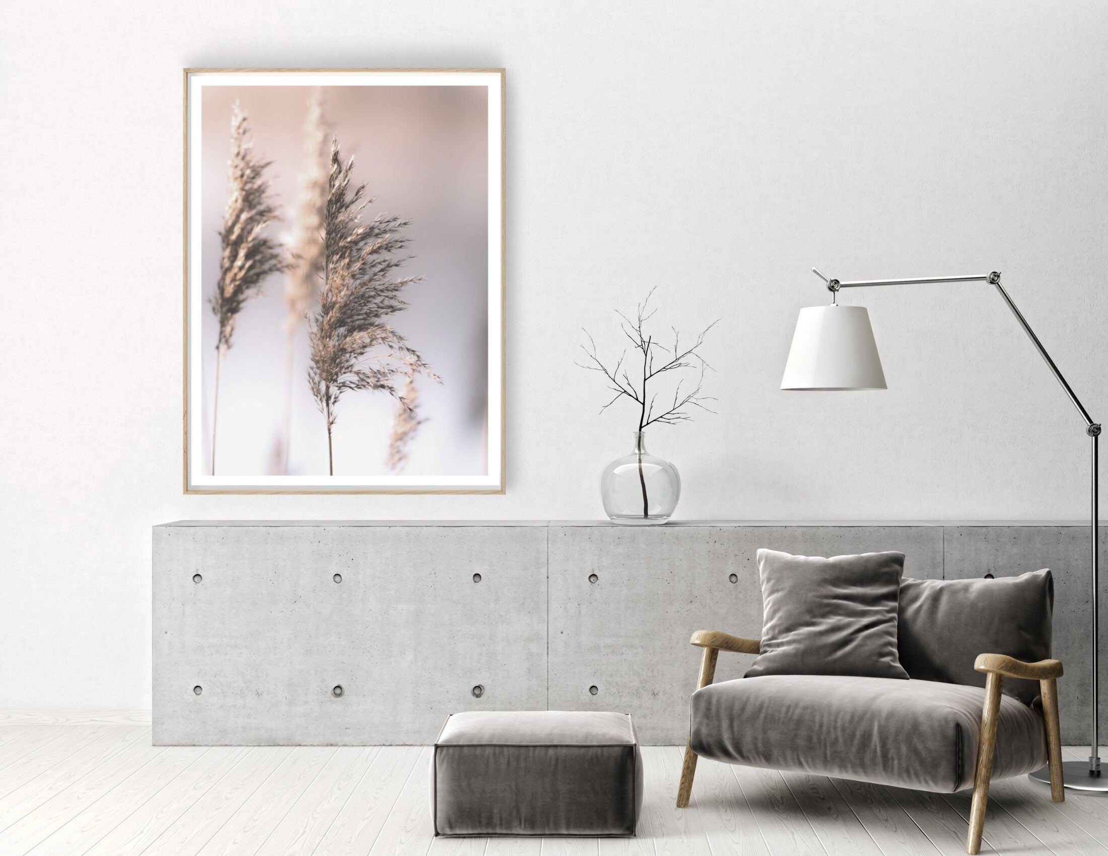 Poster | Blumen | natur | beige | Pampas Gräser Reed | zarte dezente Farben | Boho Naturposter