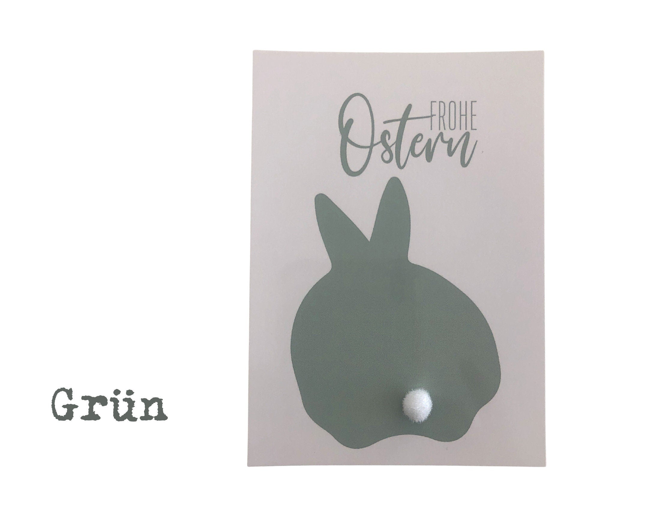 Oster Karten | Ostergruß | Häschen Puschel Filzkugel | Osterhasenkarte im rosa Kuvert