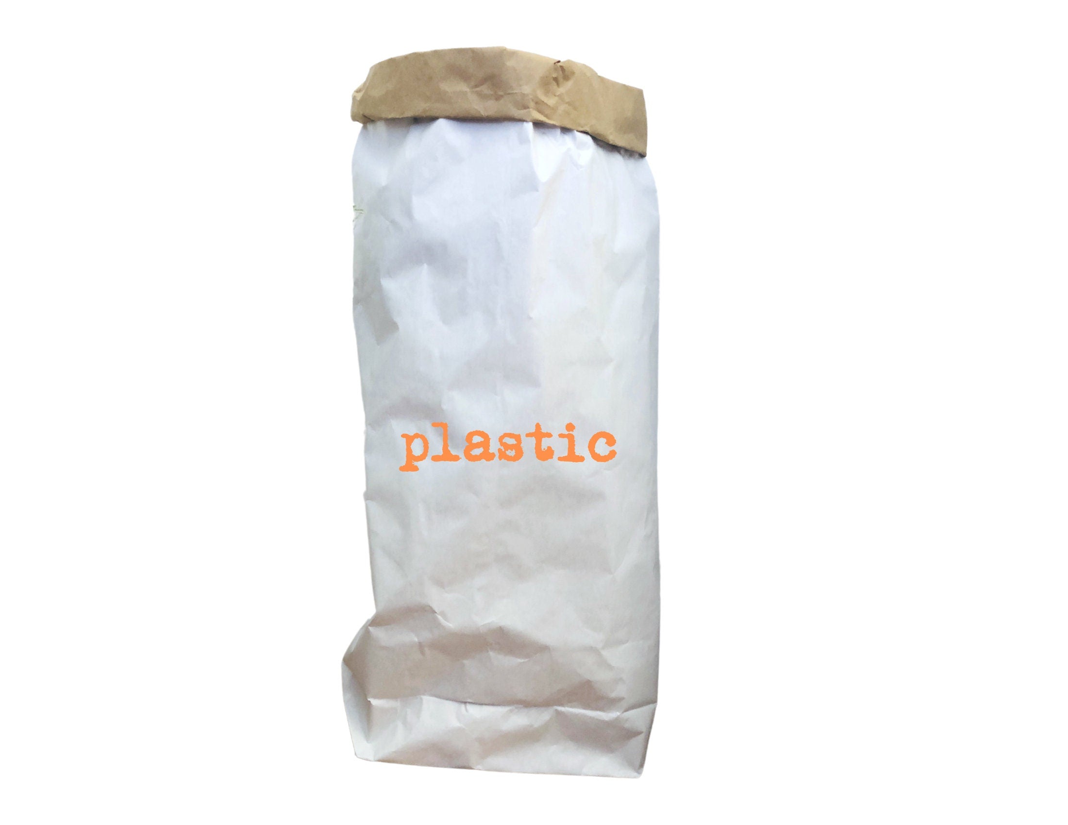 XXL Papiersack aus Kraftpapier | Aufbewahrung Flaschen | Utensilo | Leergut | neon orange | Tüte Sack Beutel