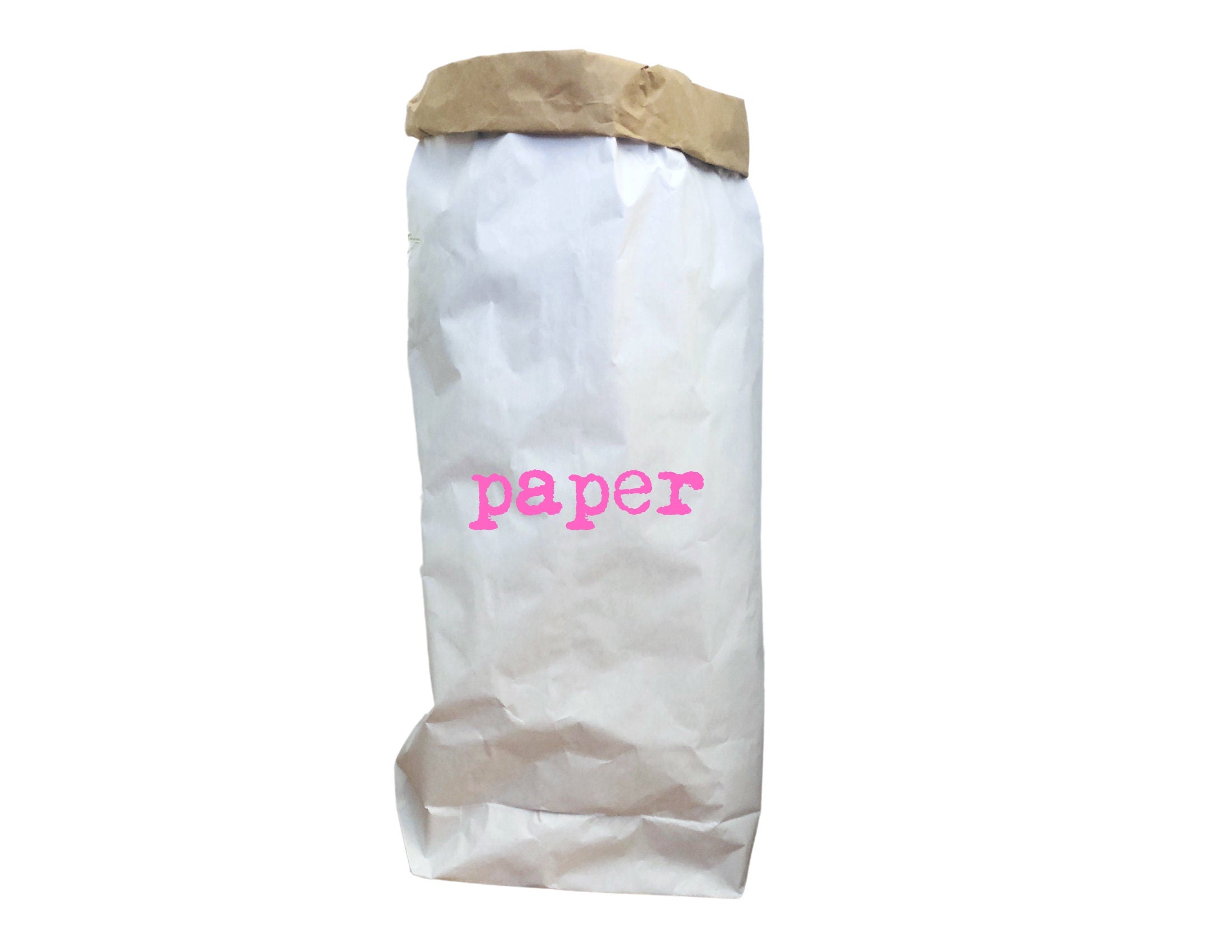XXL Papiersack aus Kraftpapier | Aufbewahrung Papier | Utensilo | Beschriftung in neon pink schwarz oder grau | Tüte Sack Beutel