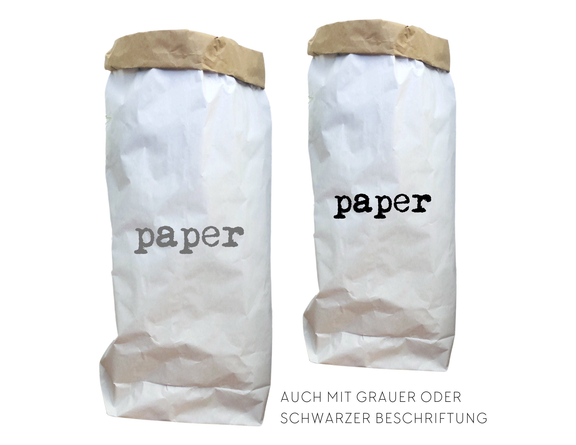 XXL Papiersack aus Kraftpapier | Aufbewahrung Papier | Utensilo | Beschriftung in neon pink schwarz oder grau | Tüte Sack Beutel