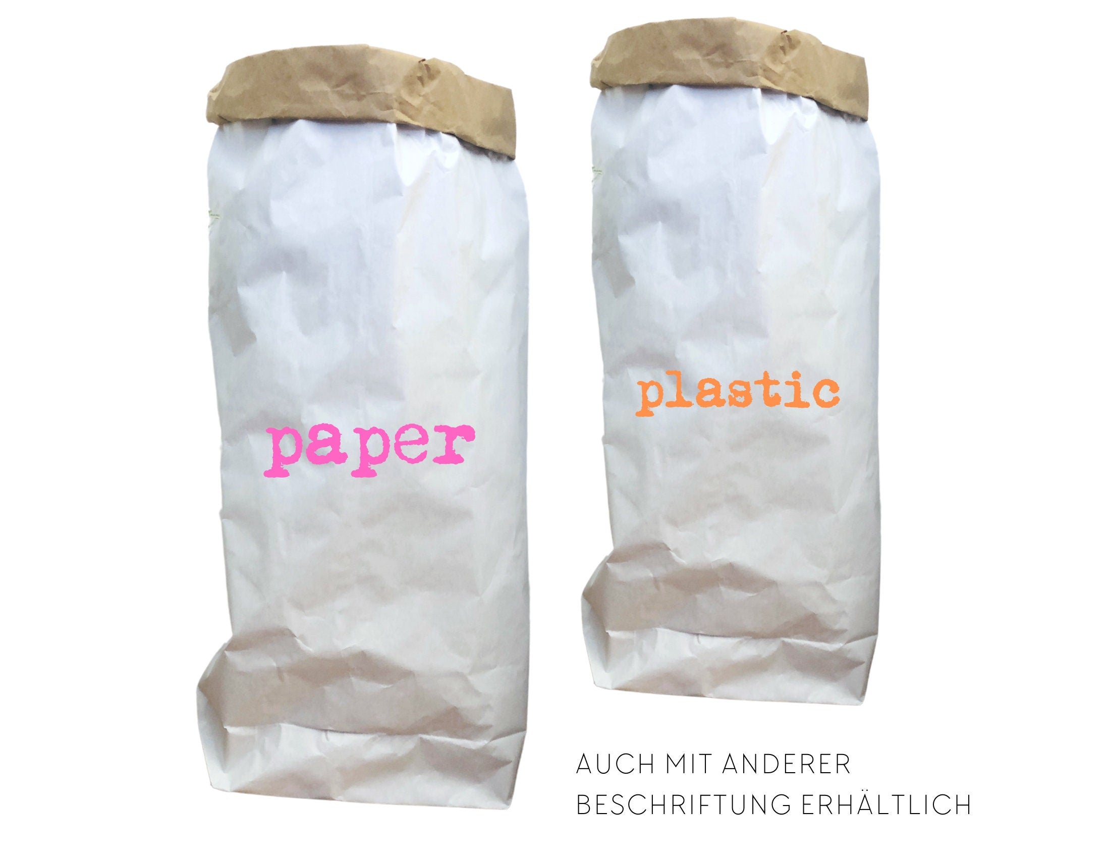 XXL Papiersack aus Kraftpapier | Aufbewahrung Flaschen | Utensilo | Leergut | neon orange | Tüte Sack Beutel