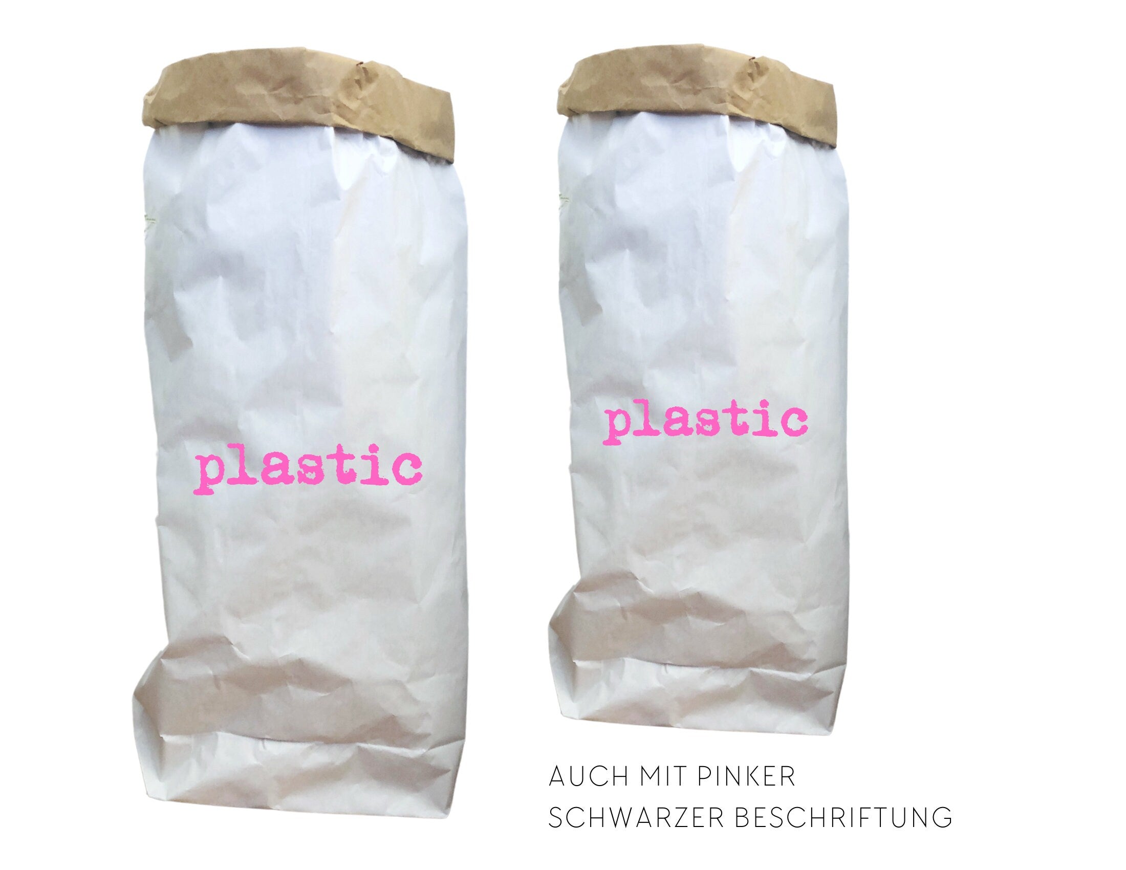 XXL Papiersack aus Kraftpapier | Aufbewahrung Flaschen | Utensilo | Leergut | neon orange | Tüte Sack Beutel
