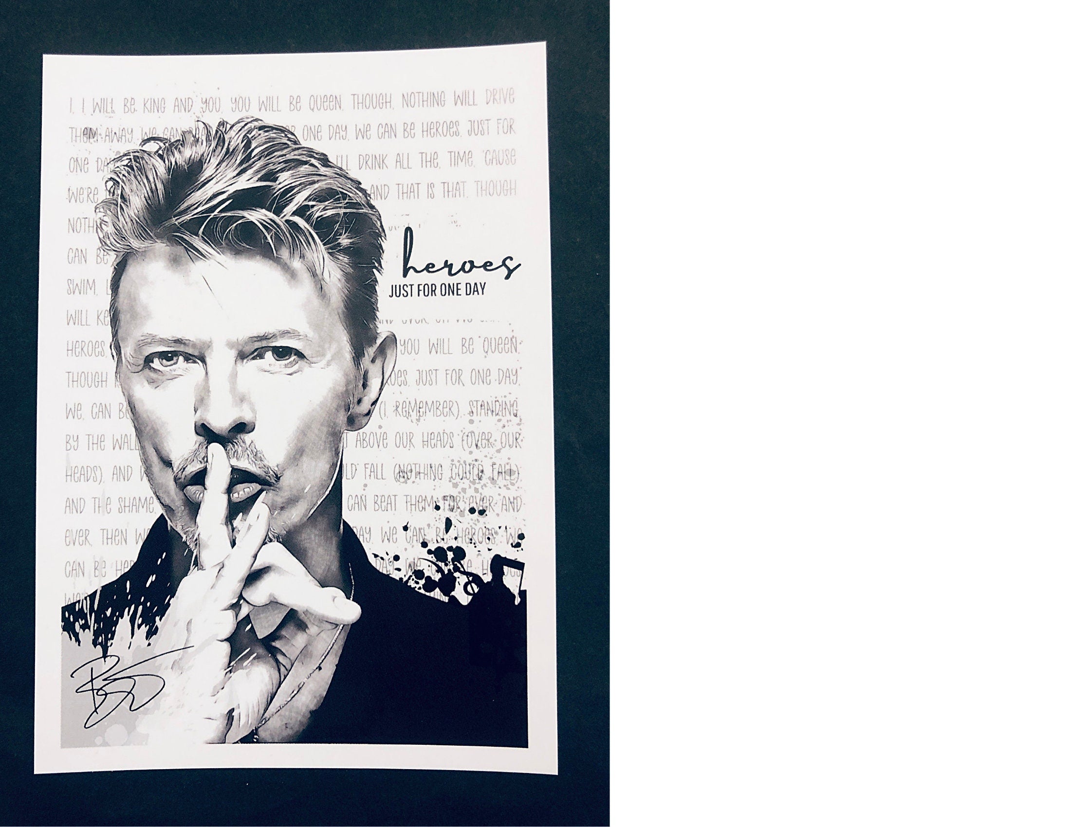 Karte | David Bowie | Art Card | schwarz weiß | A6 | Kraftpapierumschlag