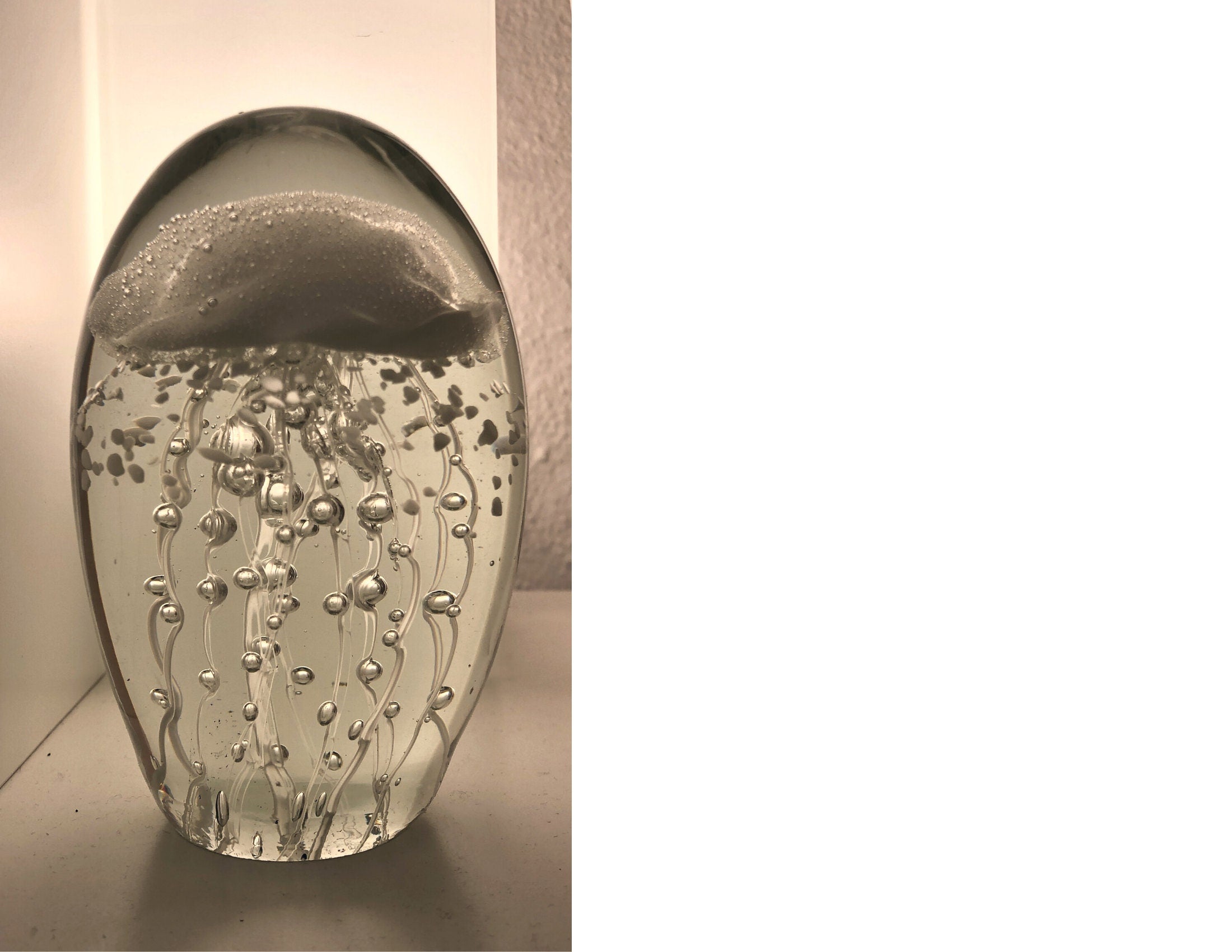 Objekt | Qualle | Briefbeschwerer | Glas | weiß