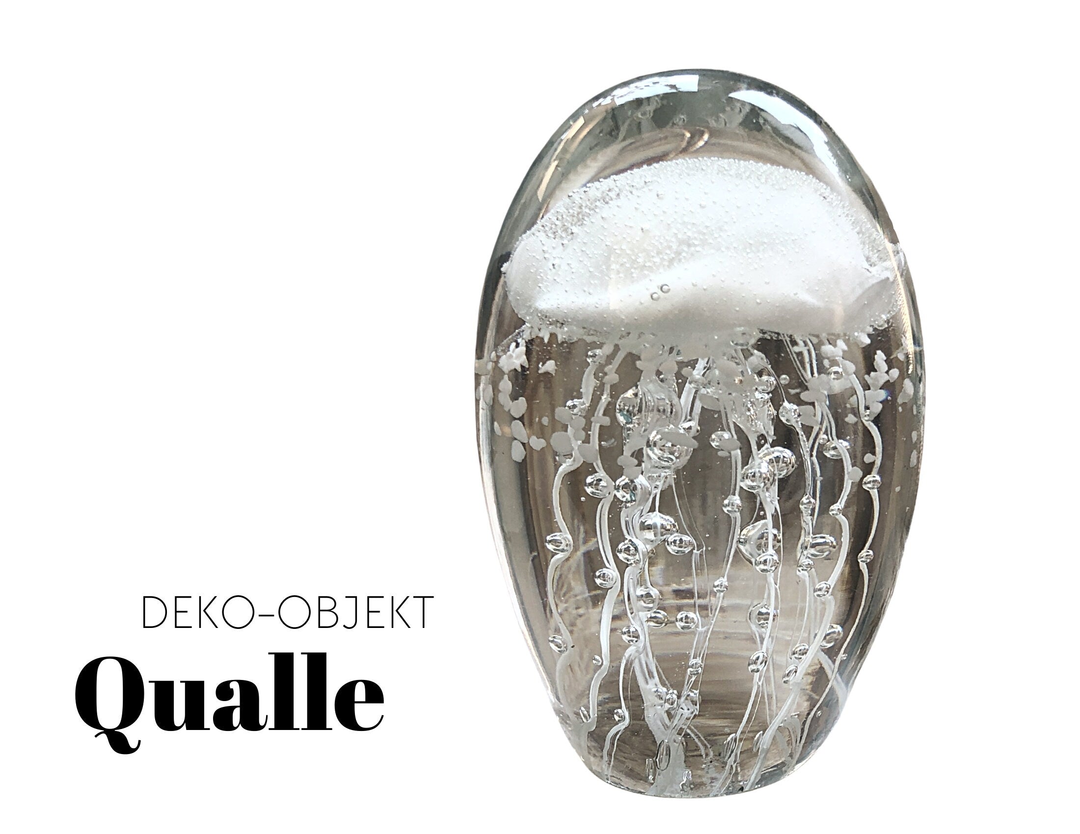 Objekt | Qualle | Briefbeschwerer | Glas | weiß