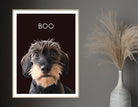 Hunde Portrait | Haustier Portrait nach Foto mit Name | schwarzer Hintergrund