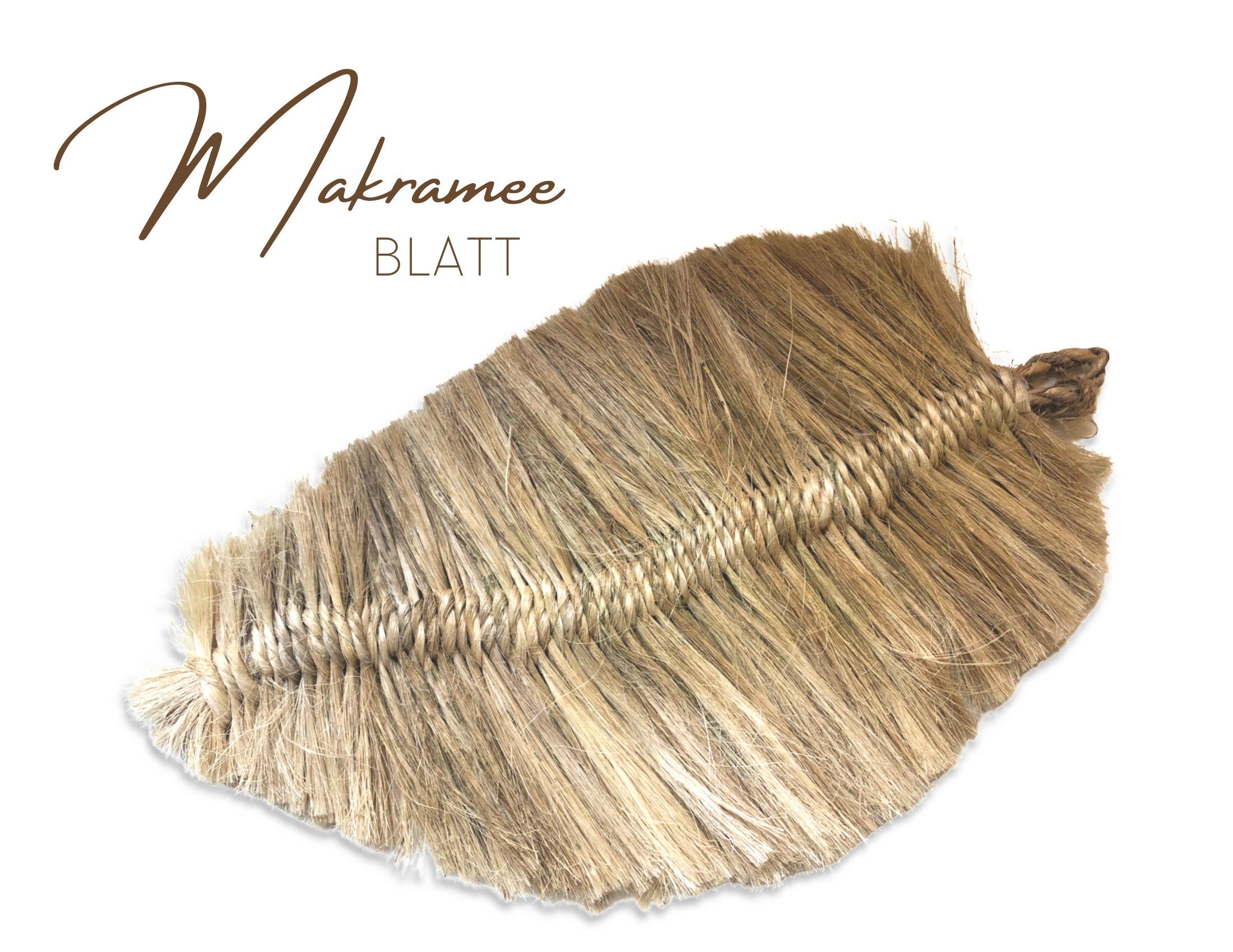 Makramee Blatt | große Feder | Boho Deko | natur