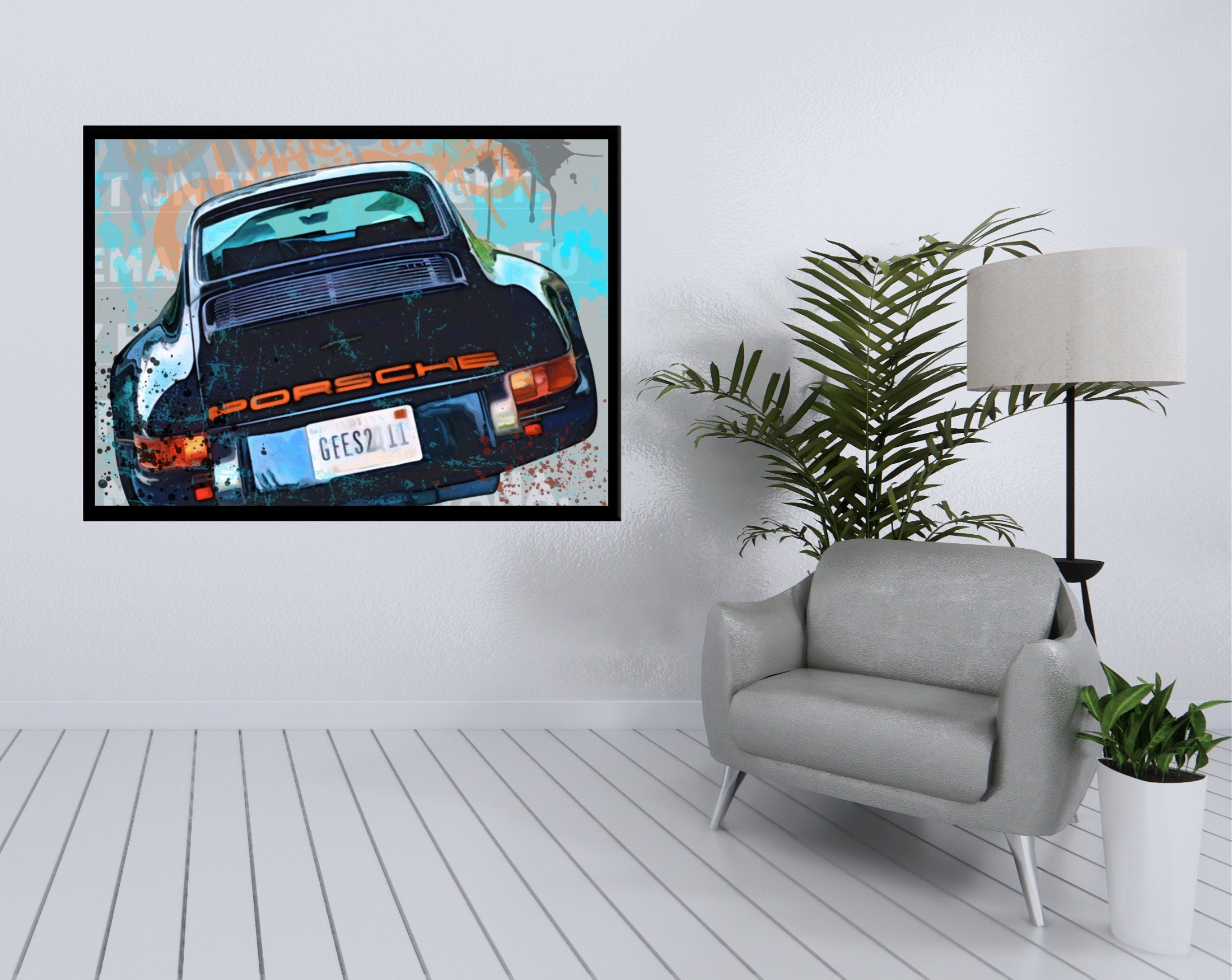 Porsche 911 Art Print | Digital Print | Car Art | Auto Poster | Kunstdruck | Sportwagen | Geschenk für Männer | Porsche Bild | 911er