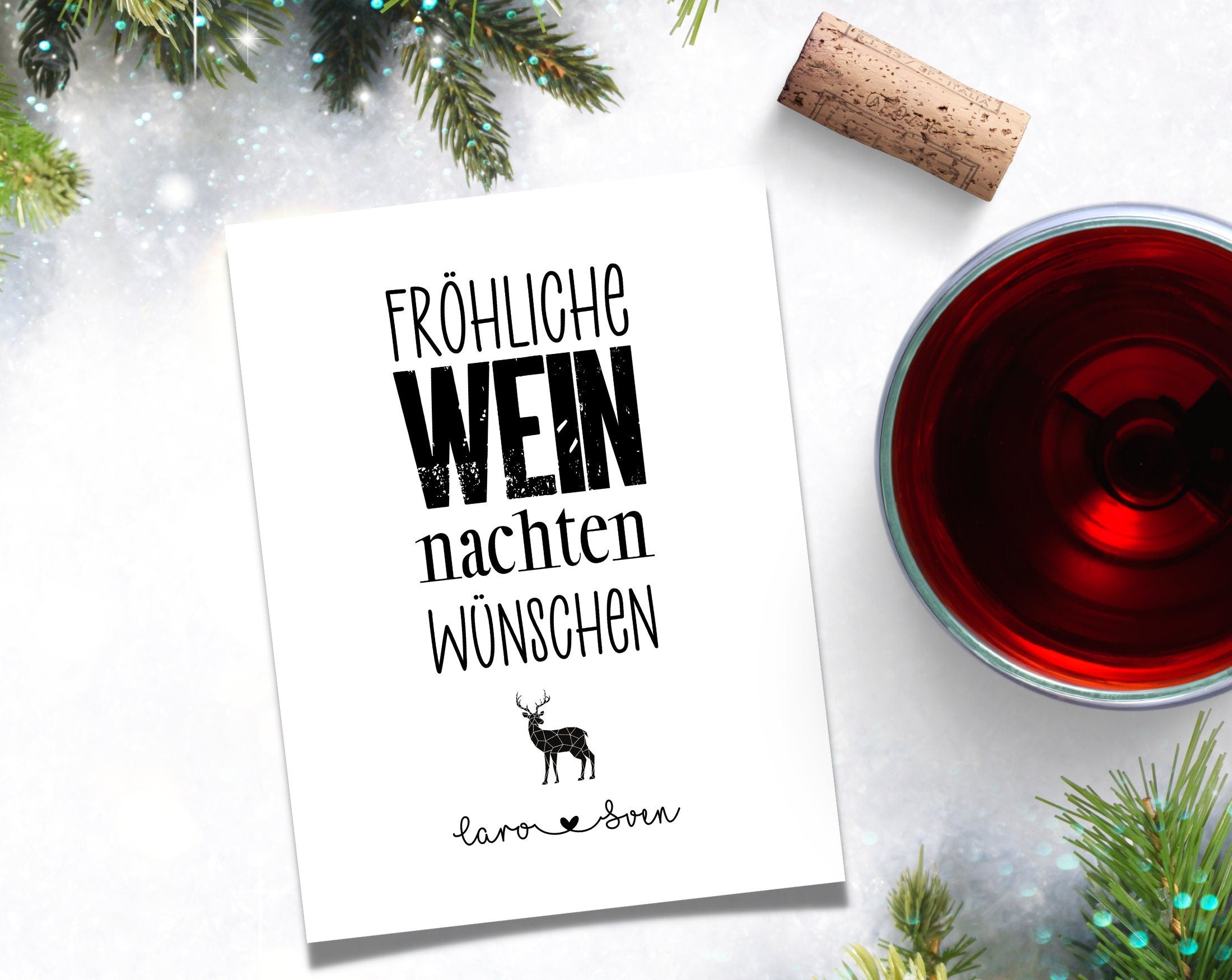 Weinflaschen Etikett | Geschenk Weihnachten personalisiert