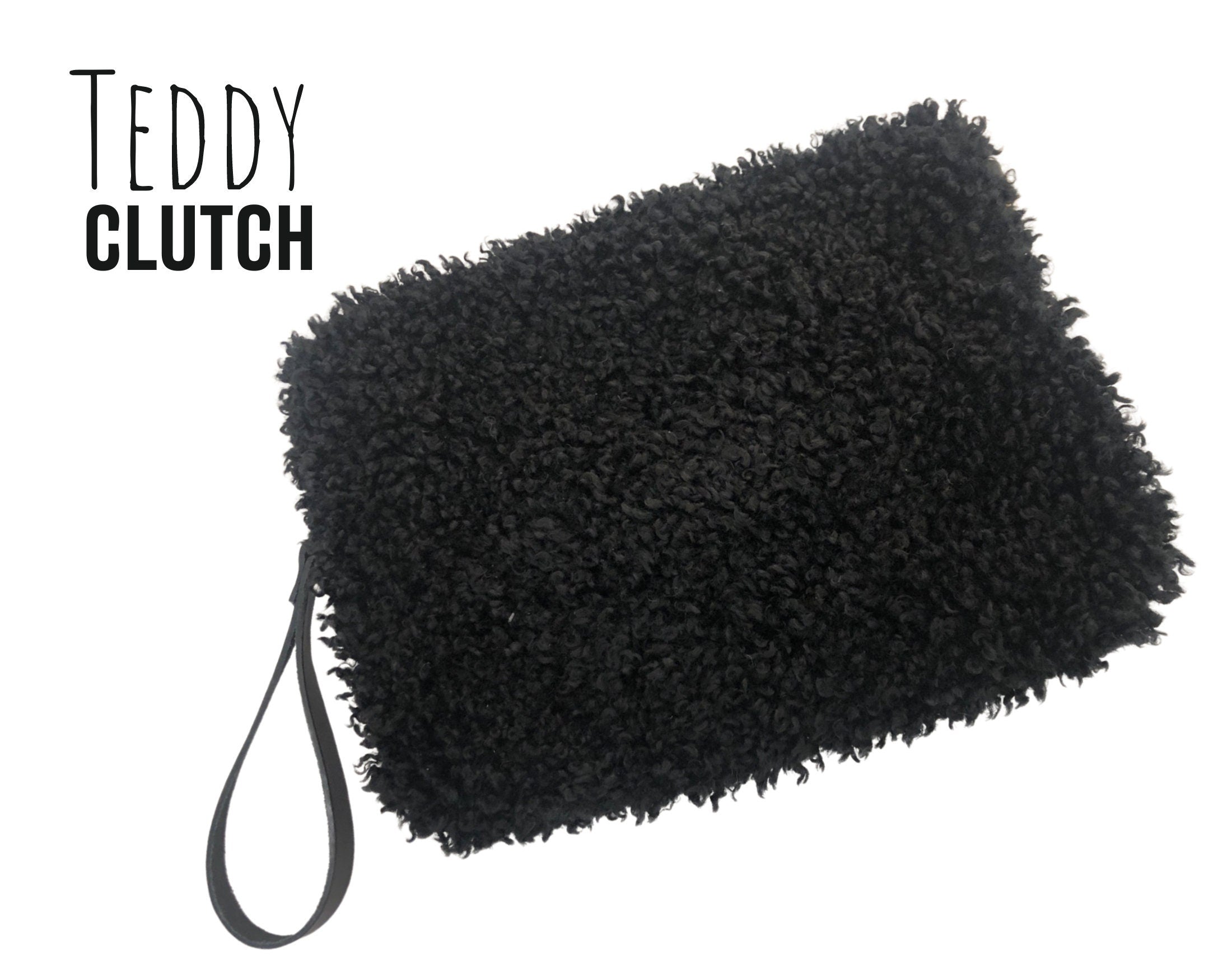 Tasche | Teddy | Clutch | schwarz