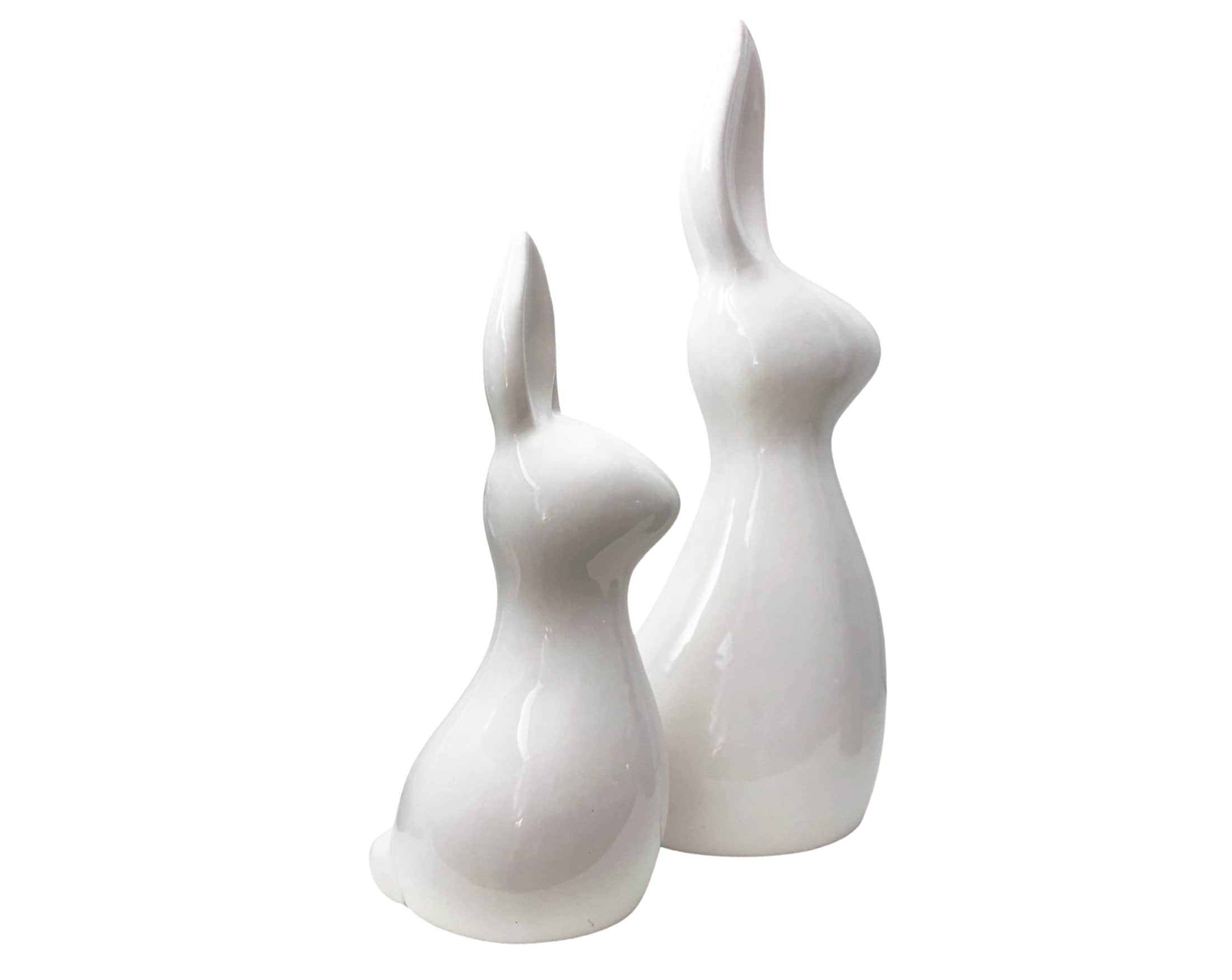 Osterhasen | Deko aus weißer Keramik